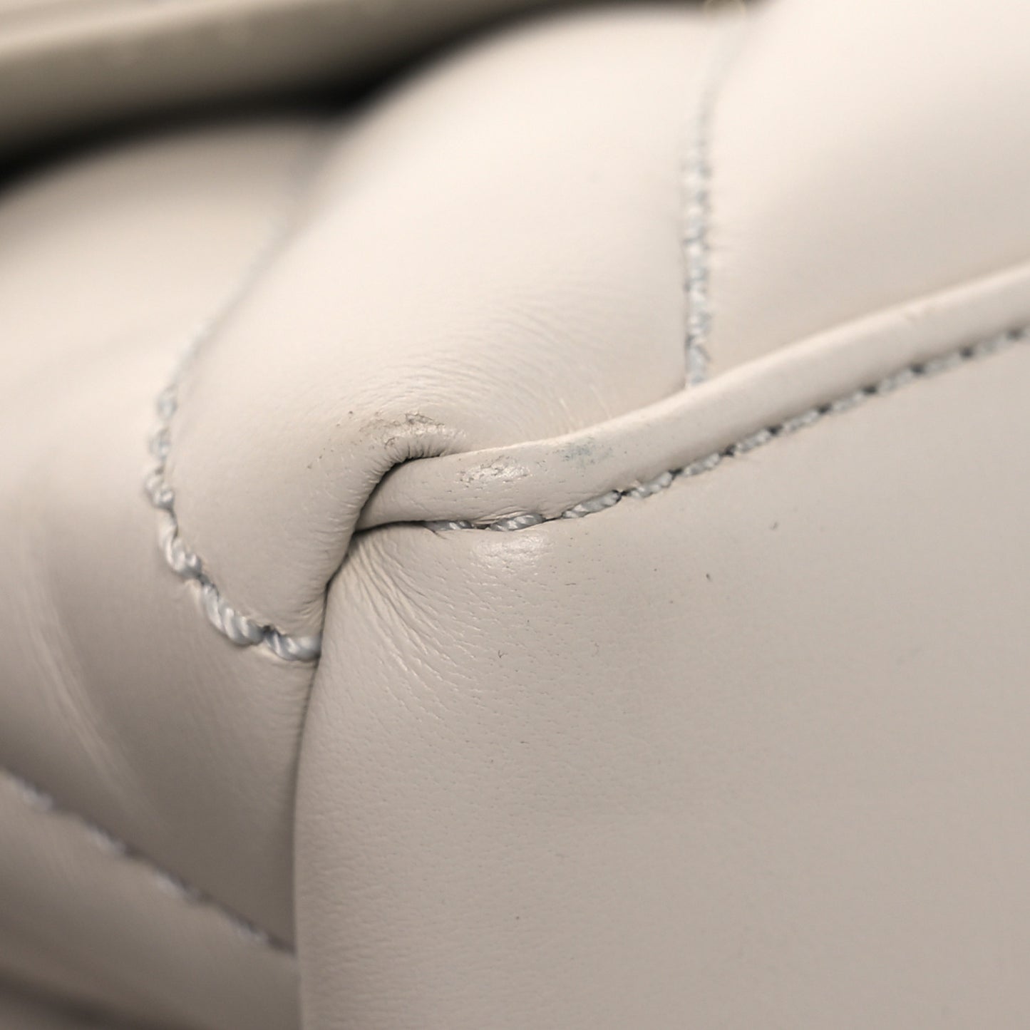 Calfskin Diagonal Quilted Jackhammer 19 Shoulder Bag White
