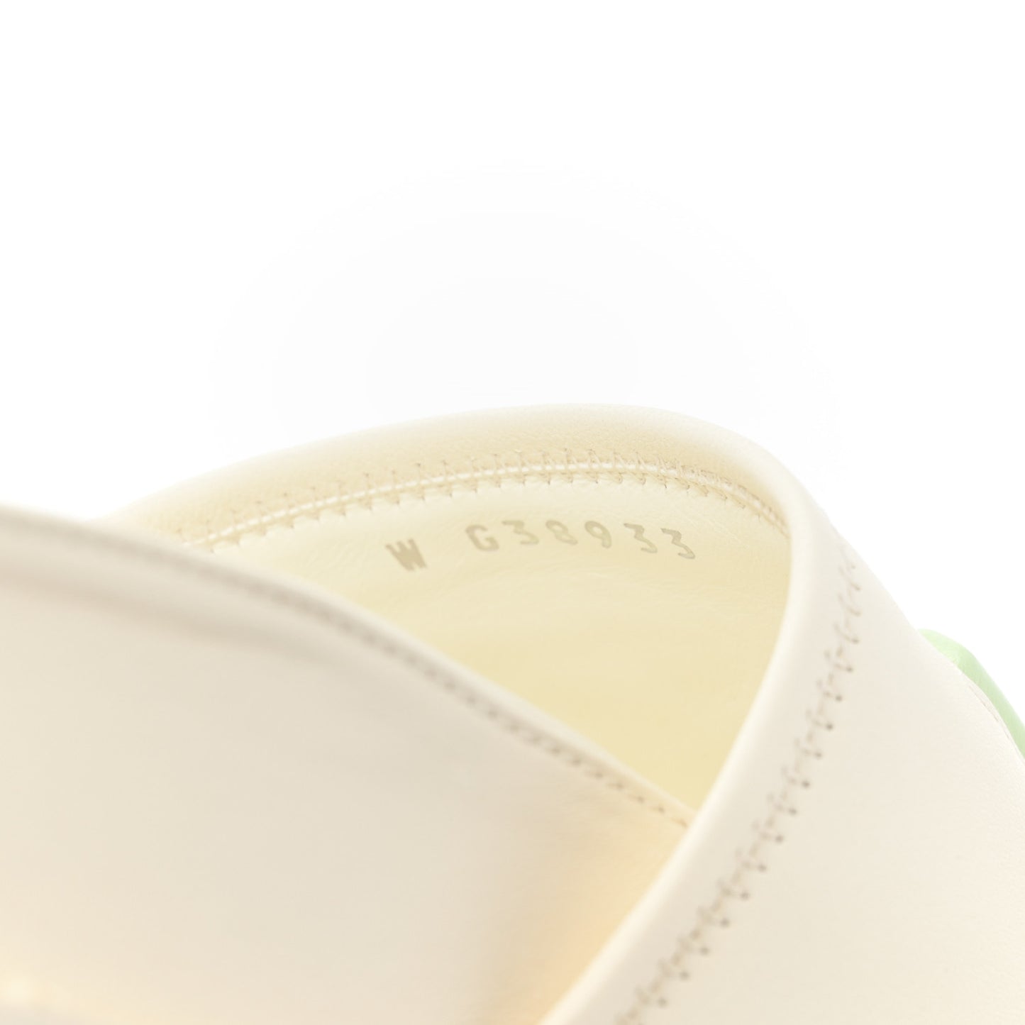 Lambskin Cha-Nel Mule Sandals 38 Ivory Multicolor