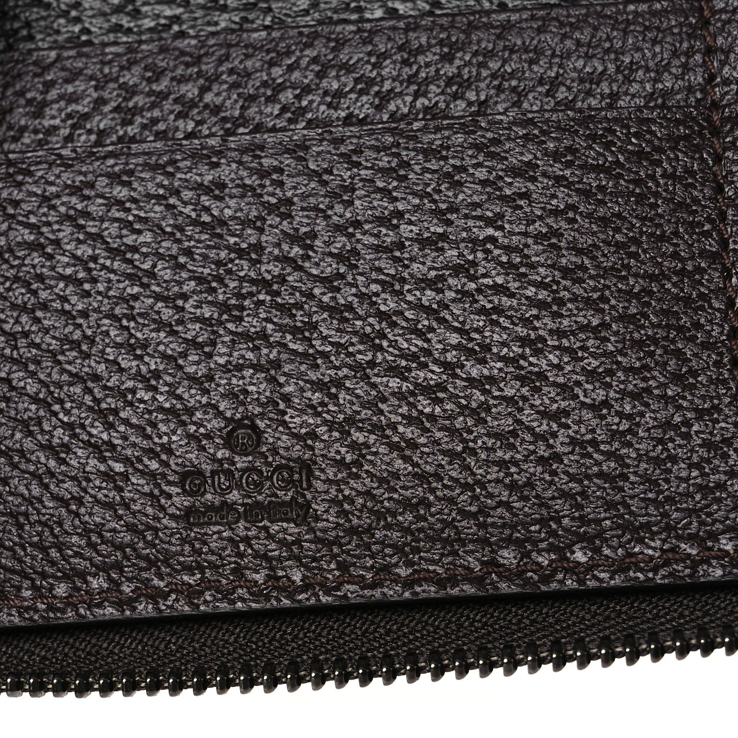 Monogram Metal Bar Zip Around Travel Wallet Dark Brown