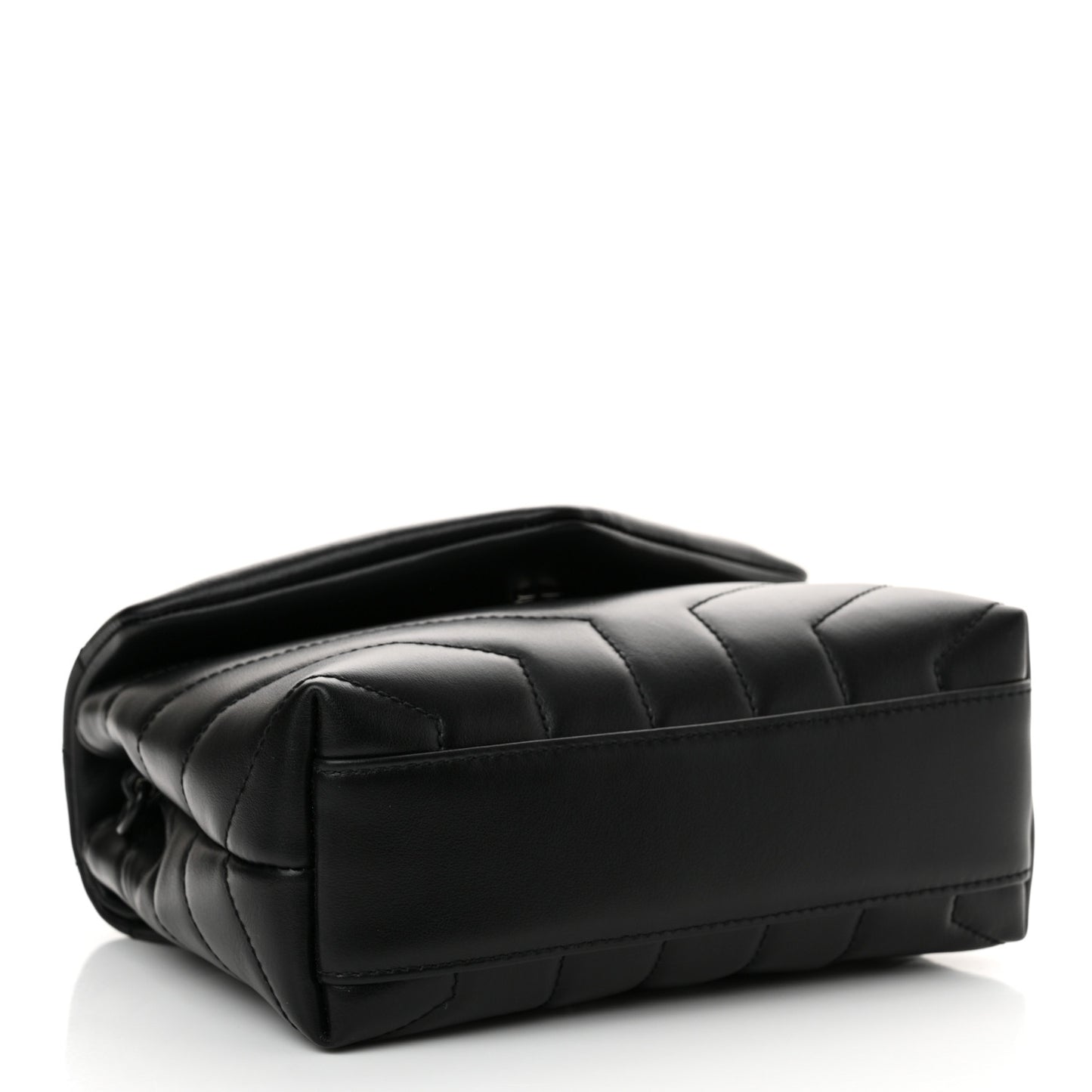 Calfskin Y Quilted Monogram Monochrome Toy Loulou Crossbody Bag Black
