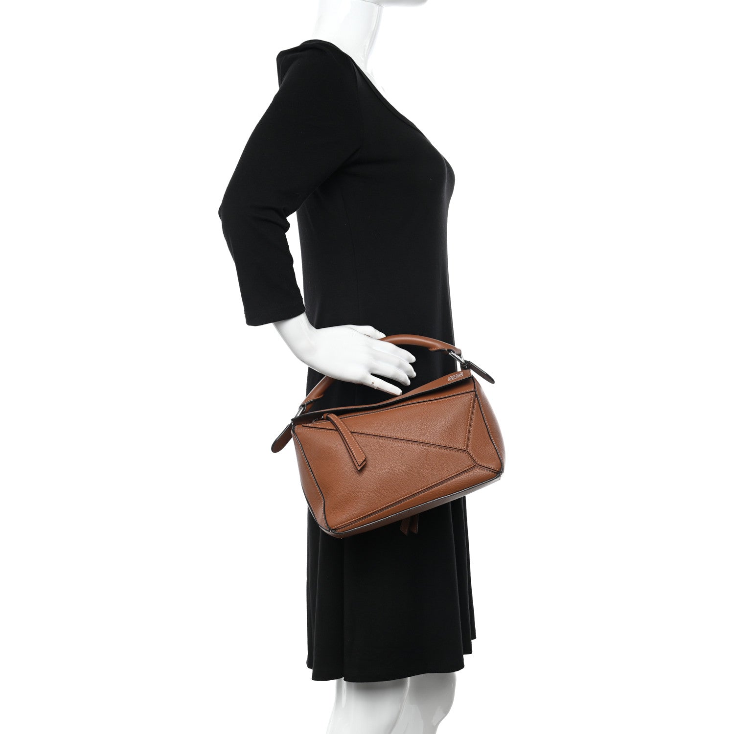 Loewe Calfskin Small Puzzle Bag Tan 2 of 17