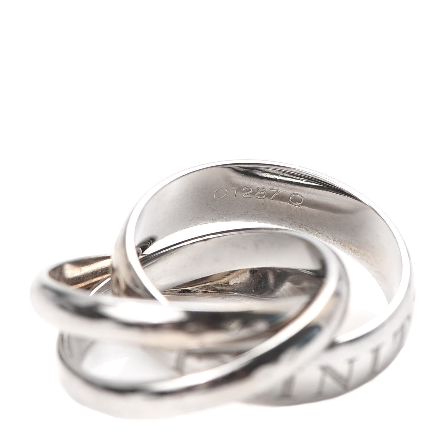18K White Gold Amour Trinity Ring 50 5.25