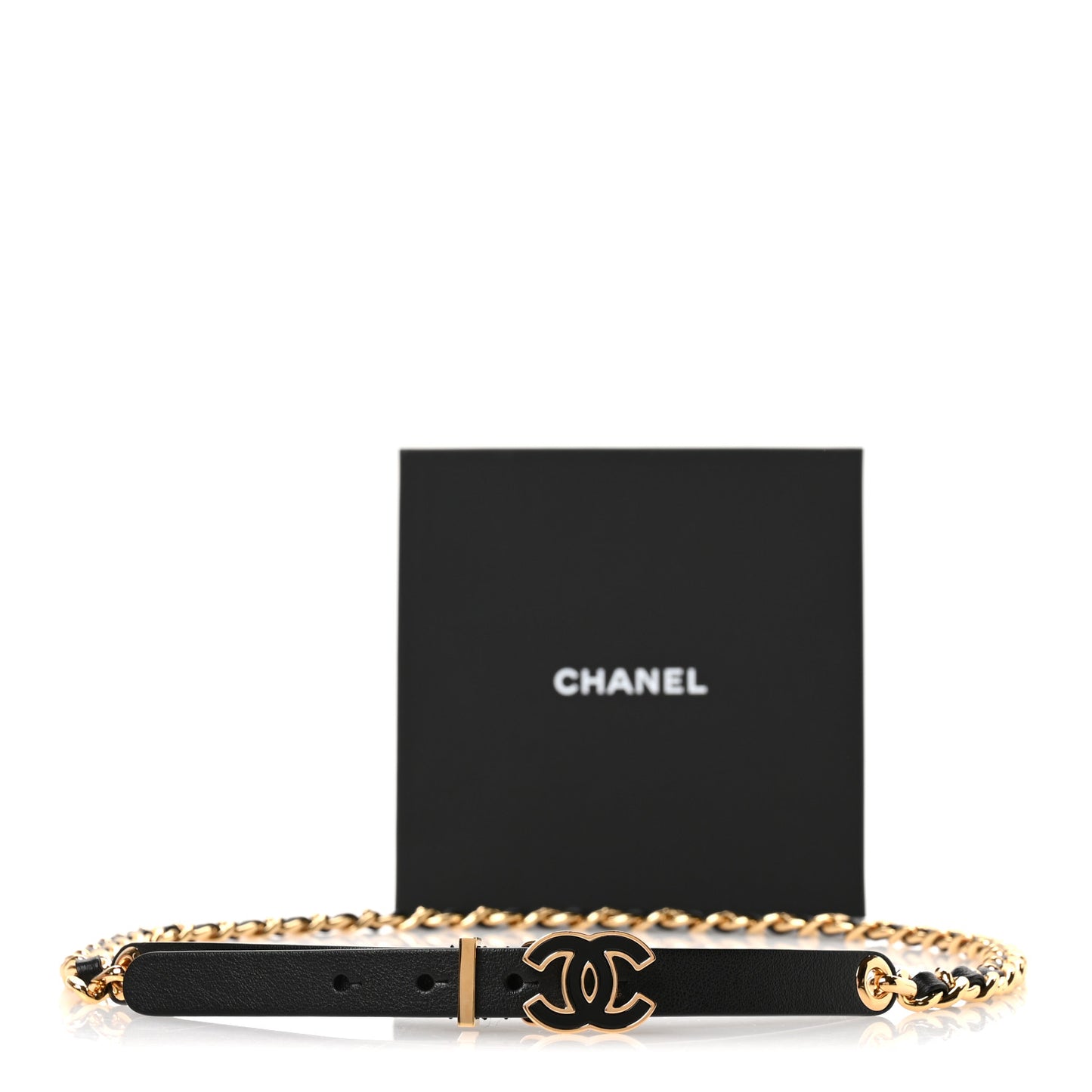 Lambskin CC Chain Belt 85 34 Black