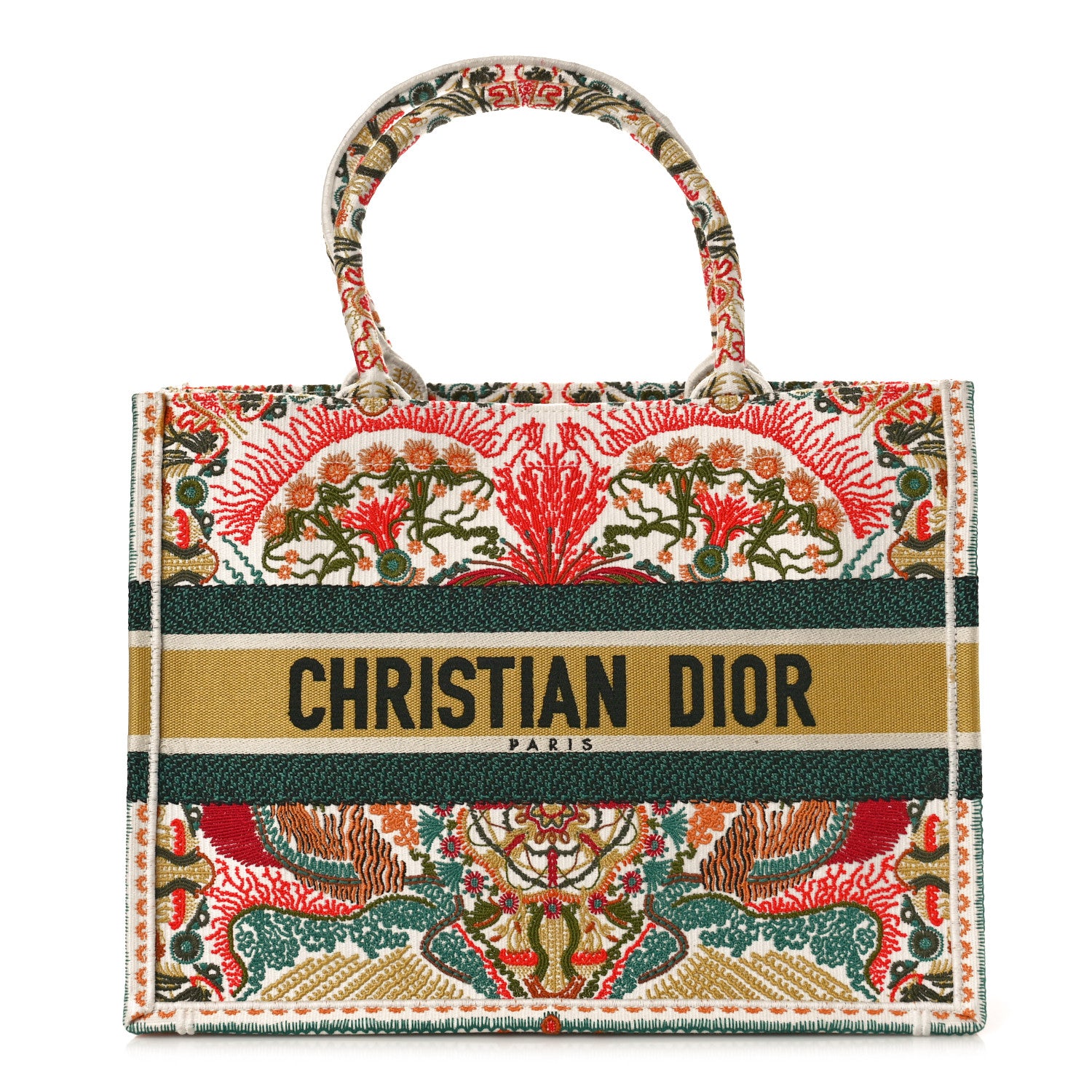 Christian Dior Canvas Embroidered Heart Lights Medium Book Tote Multicolor 1 of 8