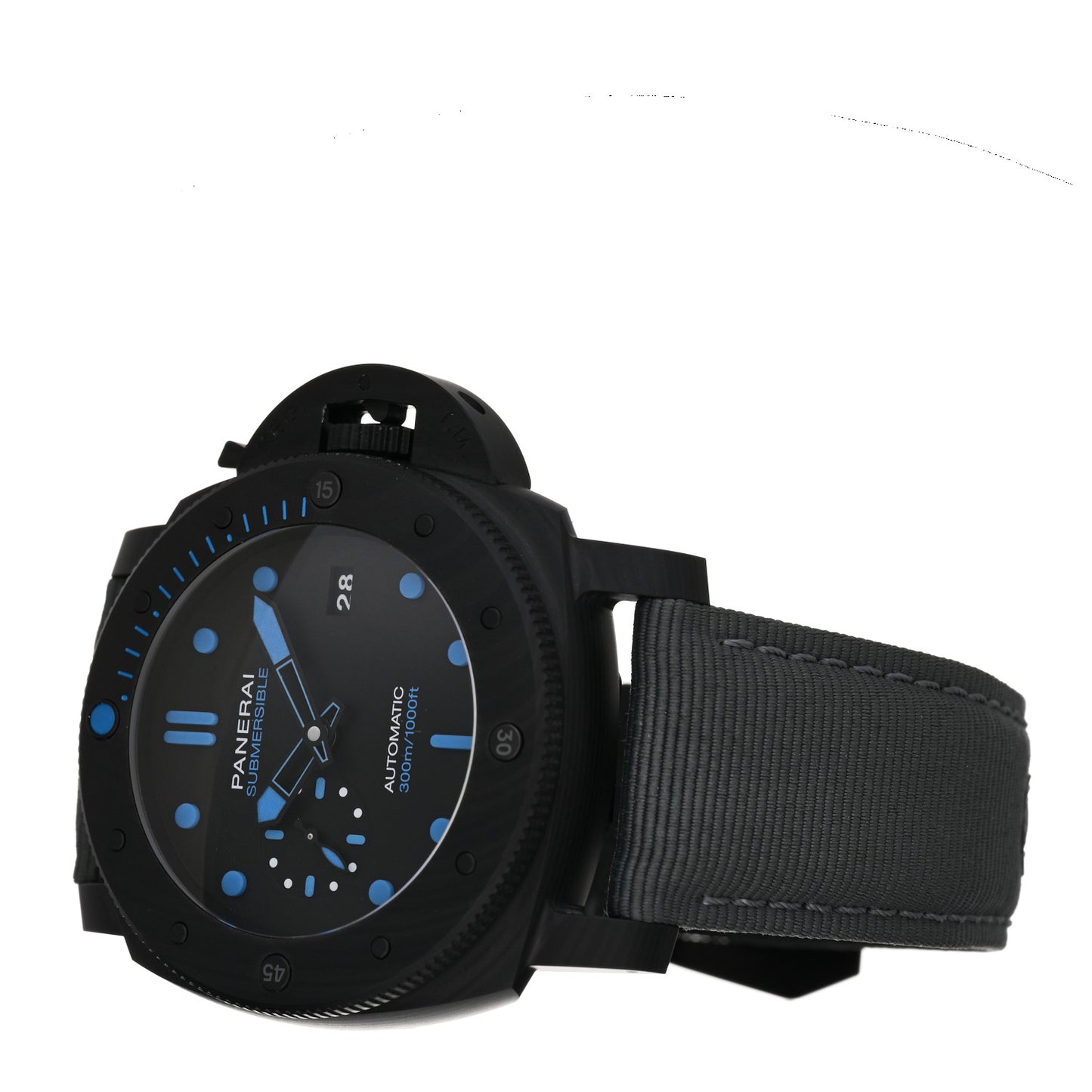 Carbotech Fabric 47mm Luminor Submersible Automatic Watch Black PAM02616