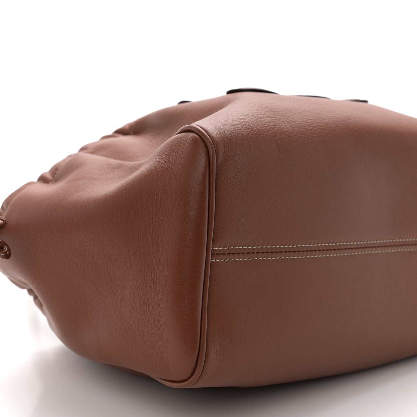 Smooth Calfskin Cuir Small Triomphe Cabas Drawstring Tan