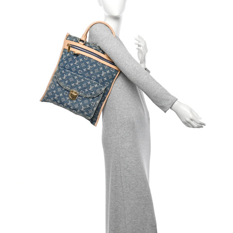 Monogram Denim Sac Plat Blue