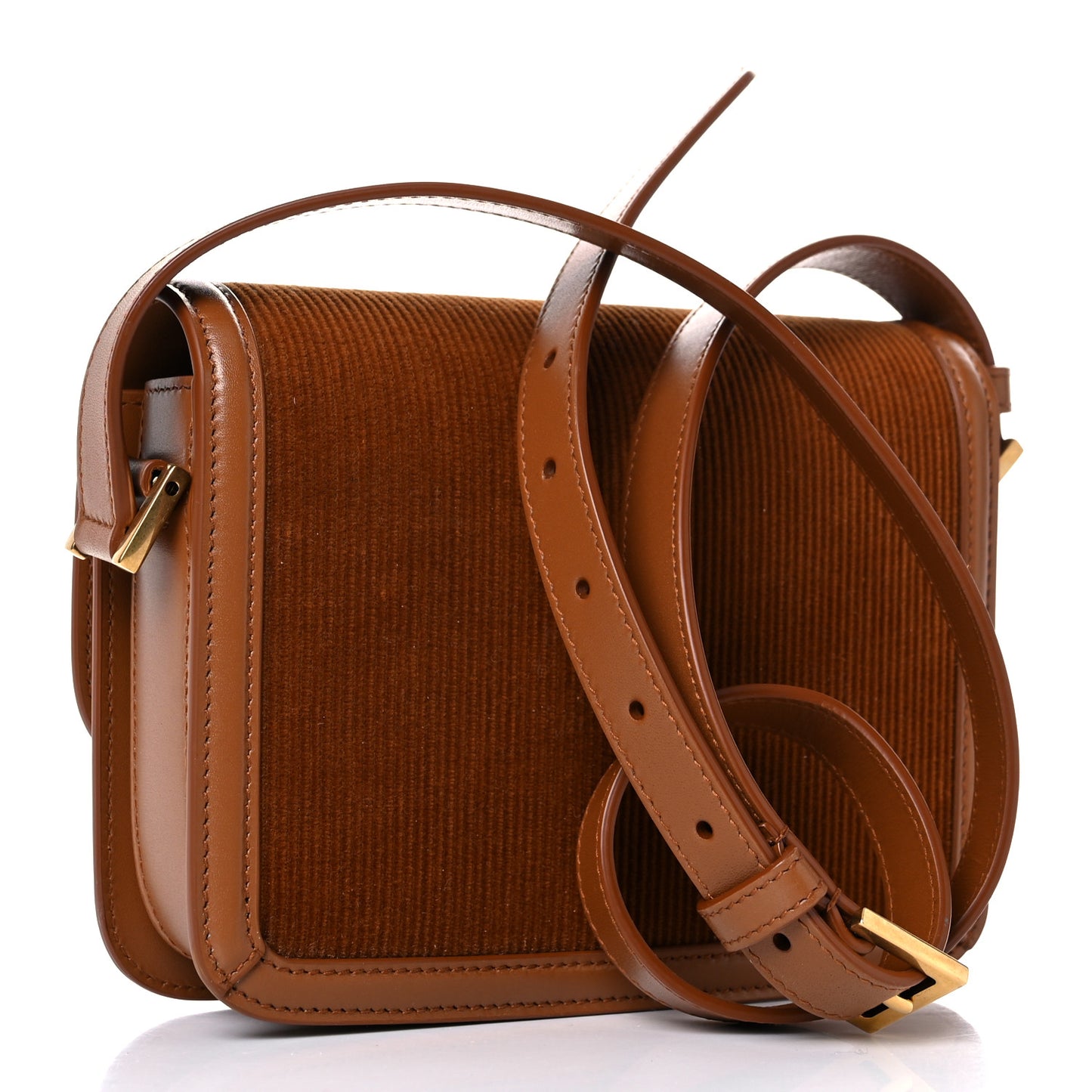 Courduroy Small Solferino Satchel Brown
