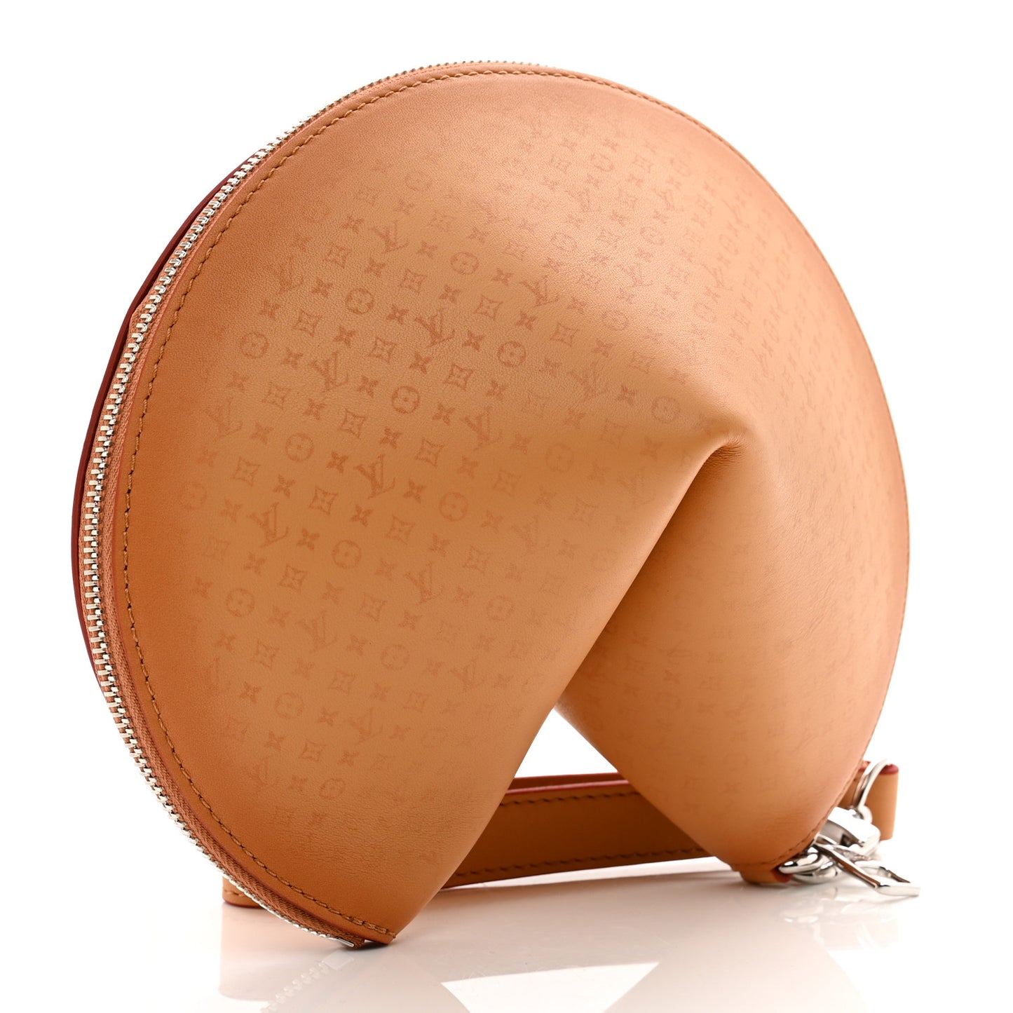 Calfskin Monogram Fortune Cookie Pouch Purple