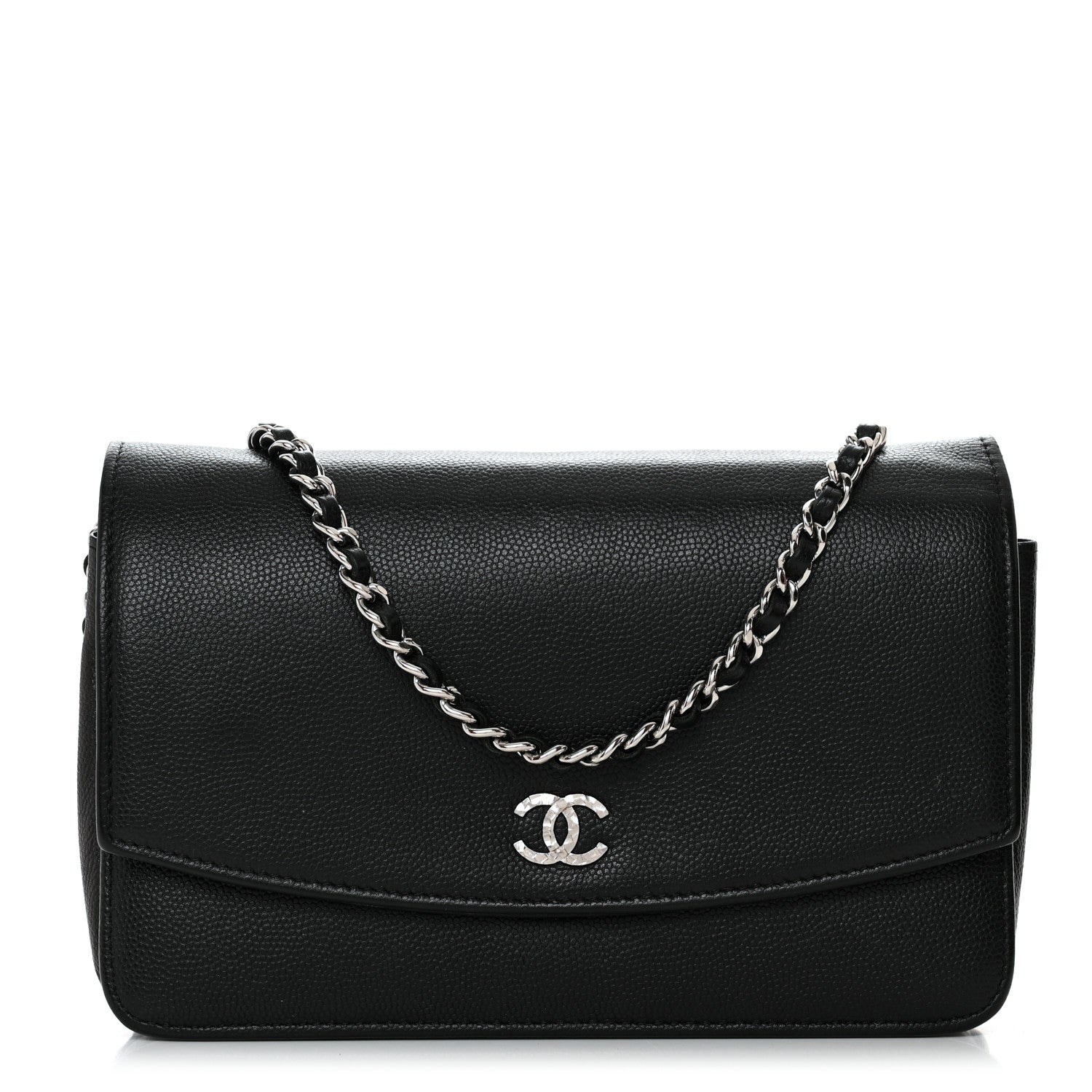 Chanel Caviar Sevruga Wallet on Chain WOC Black 1 of 14