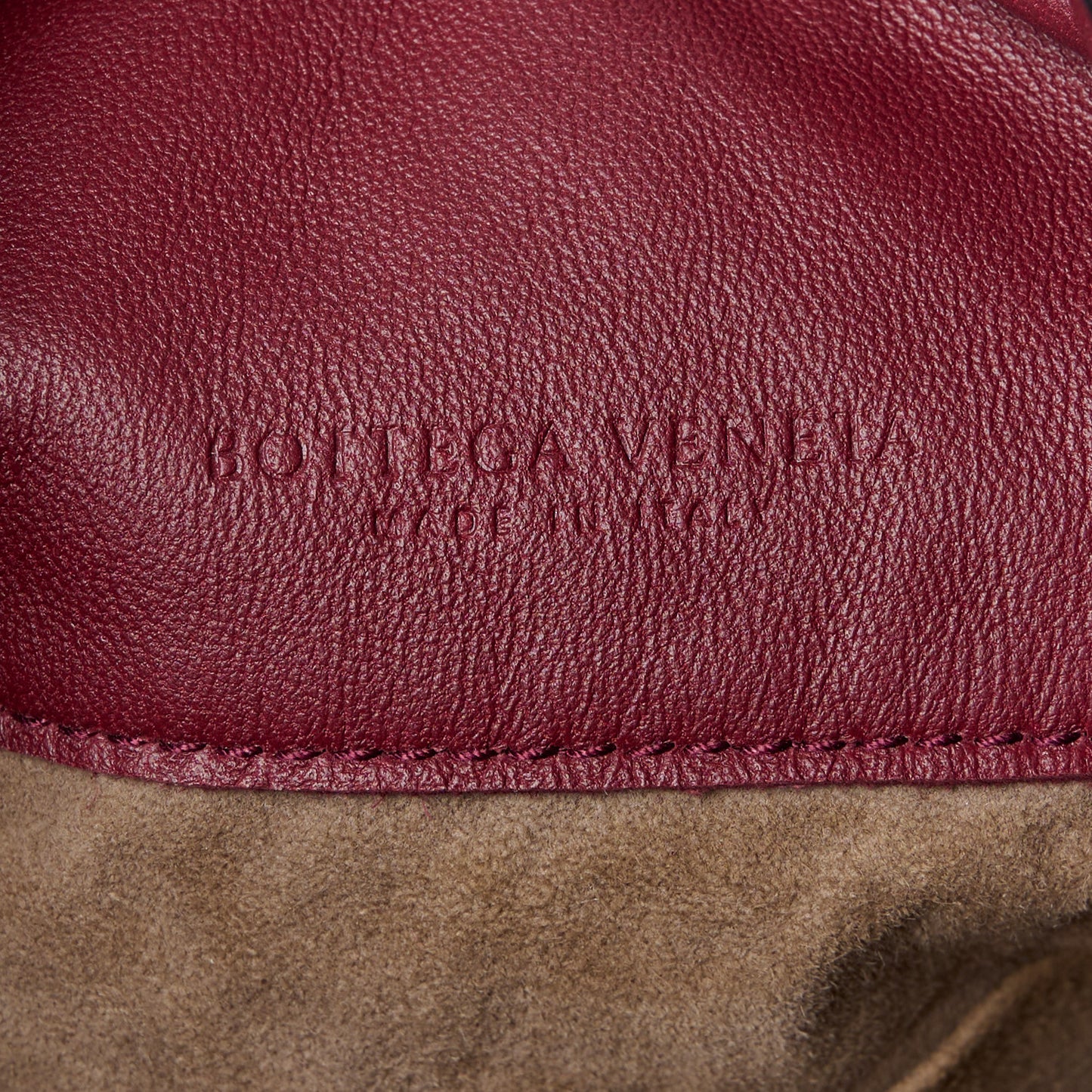 Nappa Intrecciato Medium Loop Dark Red