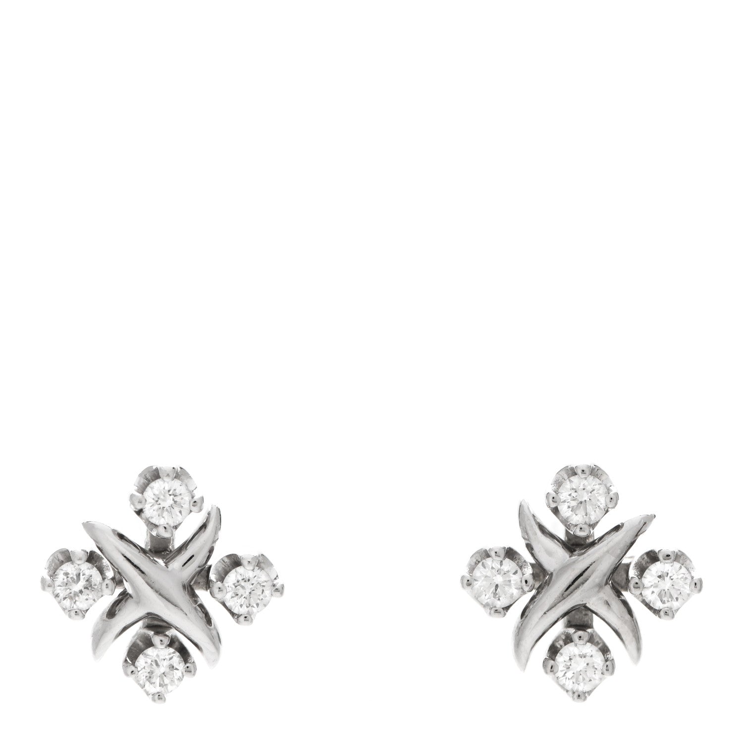 Tiffany Platinum Diamond Schlumberger Lynn Earrings 1 of 5