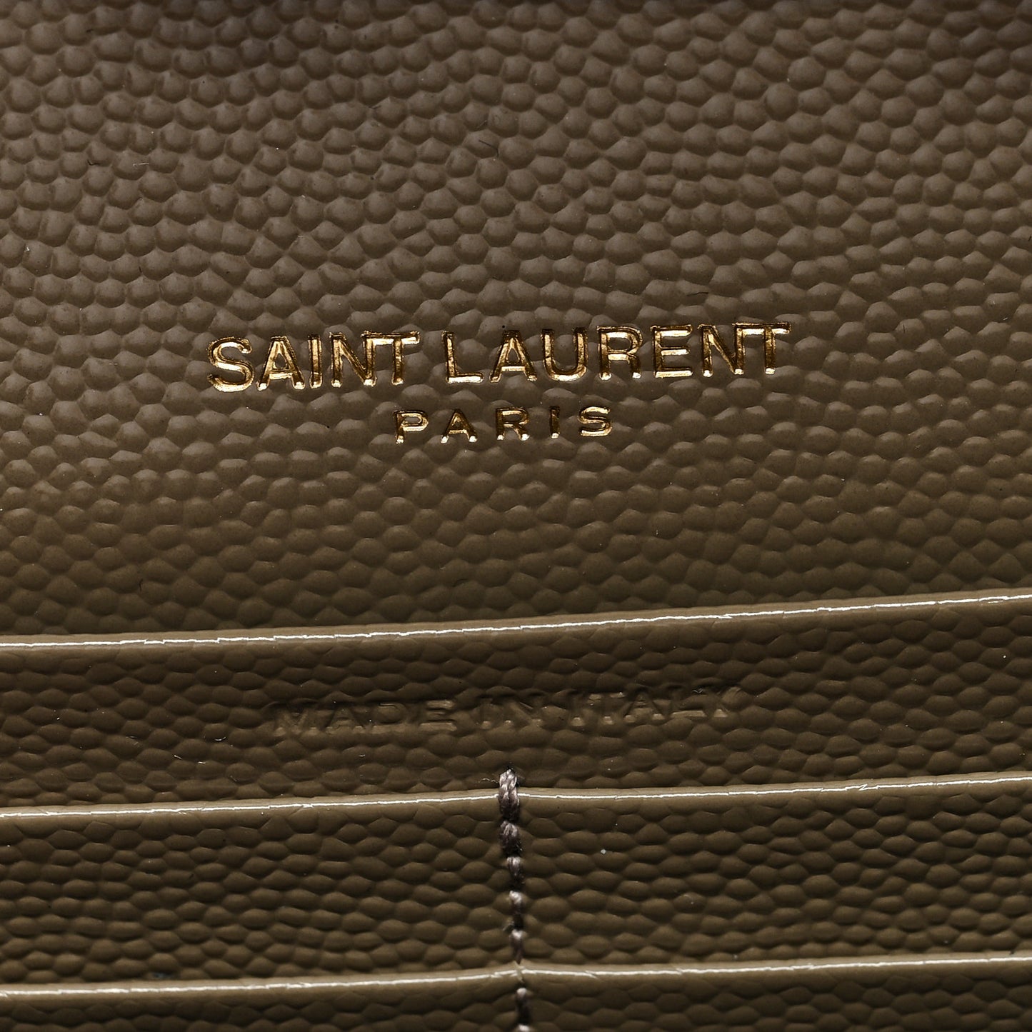 Grain De Poudre Mixed Matelasse Triquilt Monogram Chain Wallet Dark Beige