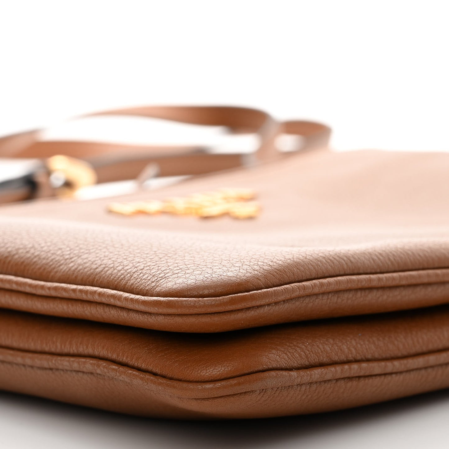 Vitello Phenix Double Zip Crossbody Bag Cannella