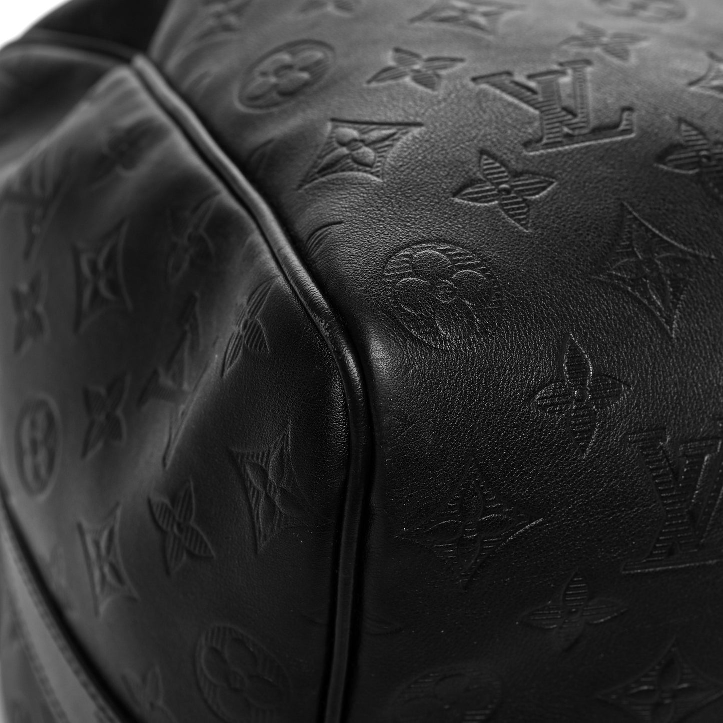 Calfskin Shadow Monogram Keepall Bandouliere 50 Black