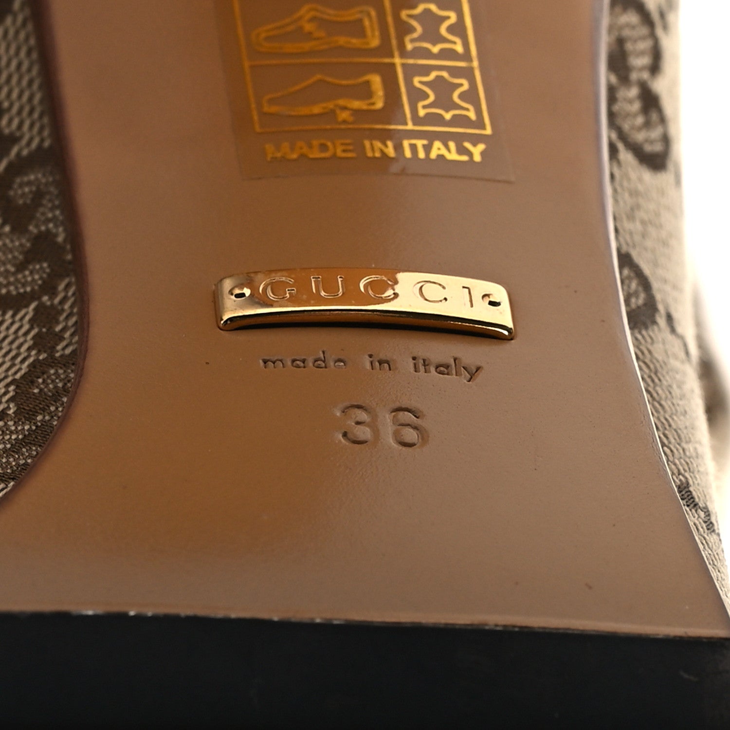 Gucci Monogram Over the Knee Boots 36 Beige Ebony 6 of 7