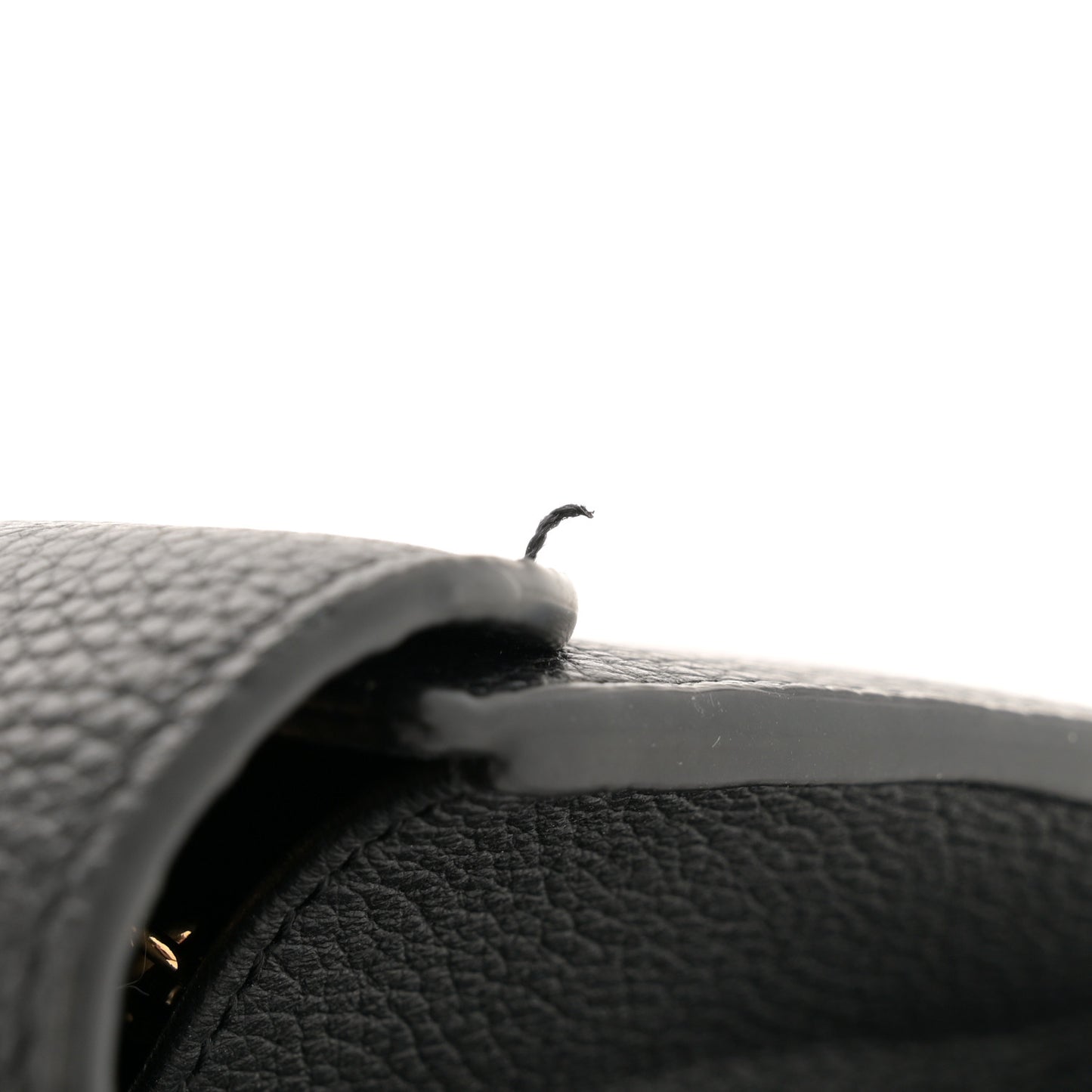 Grained Calfskin Virtus Wallet On Chain Black