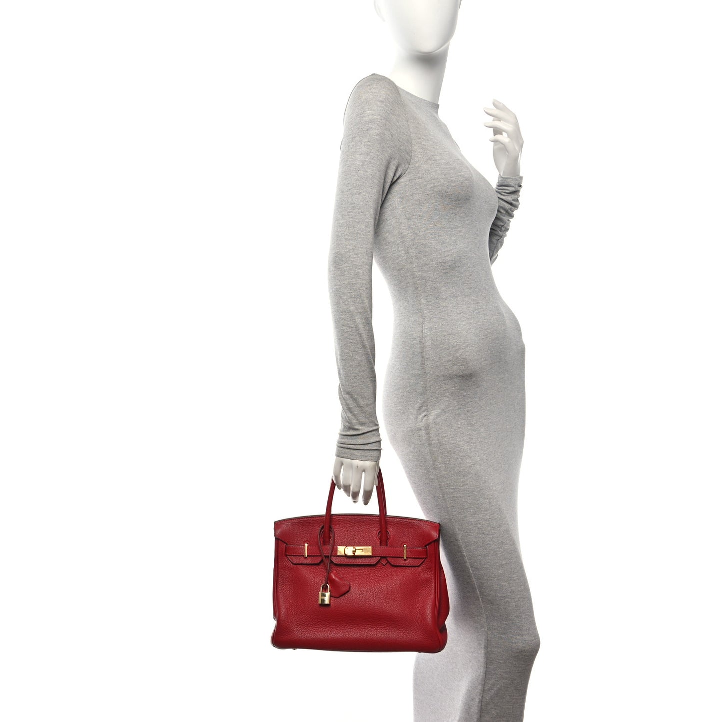 Taurillon Clemence Birkin 30 Rouge Garance
