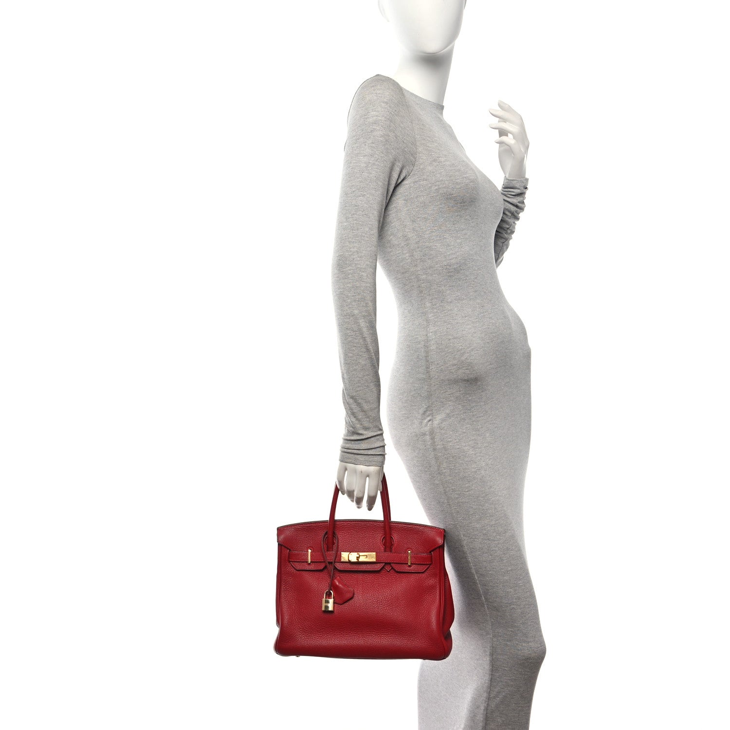 Hermes Taurillon Clemence Birkin 30 Rouge Garance 2 of 12