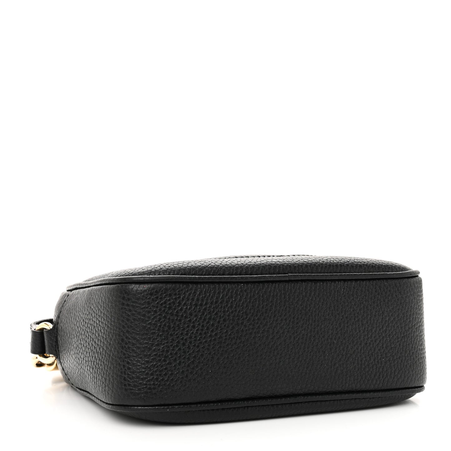 Pebbled Calfskin Small Soho Disco Bag Black