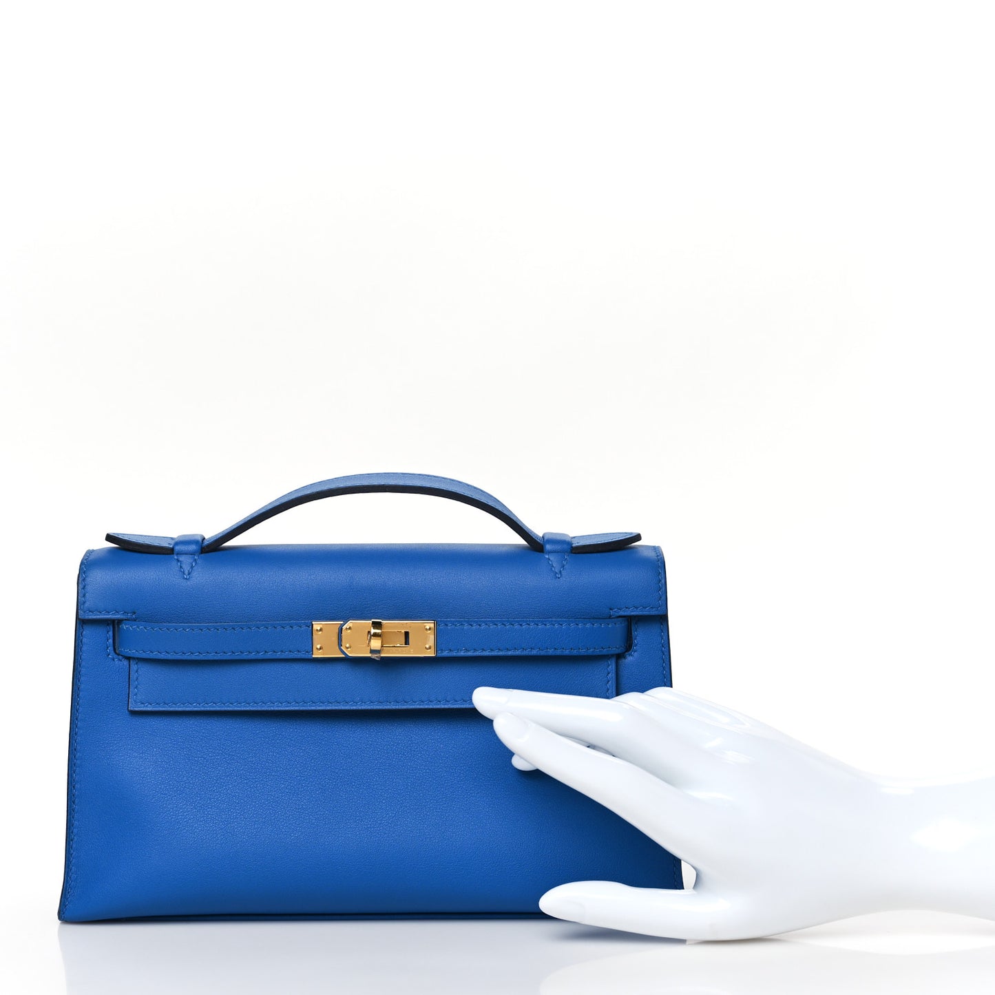 Swift Kelly Pochette Clutch Bleu Zellige