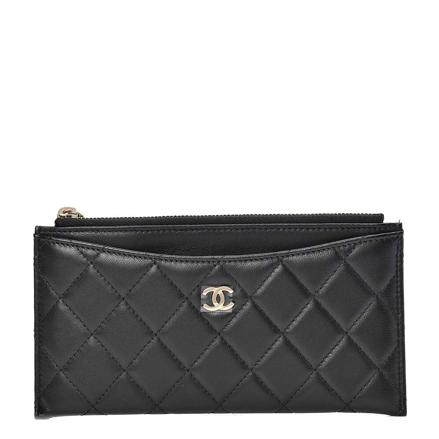 Chanel Lambskin Quilted Classic Zip Pouch Black 536093 – FASHIONPHILE