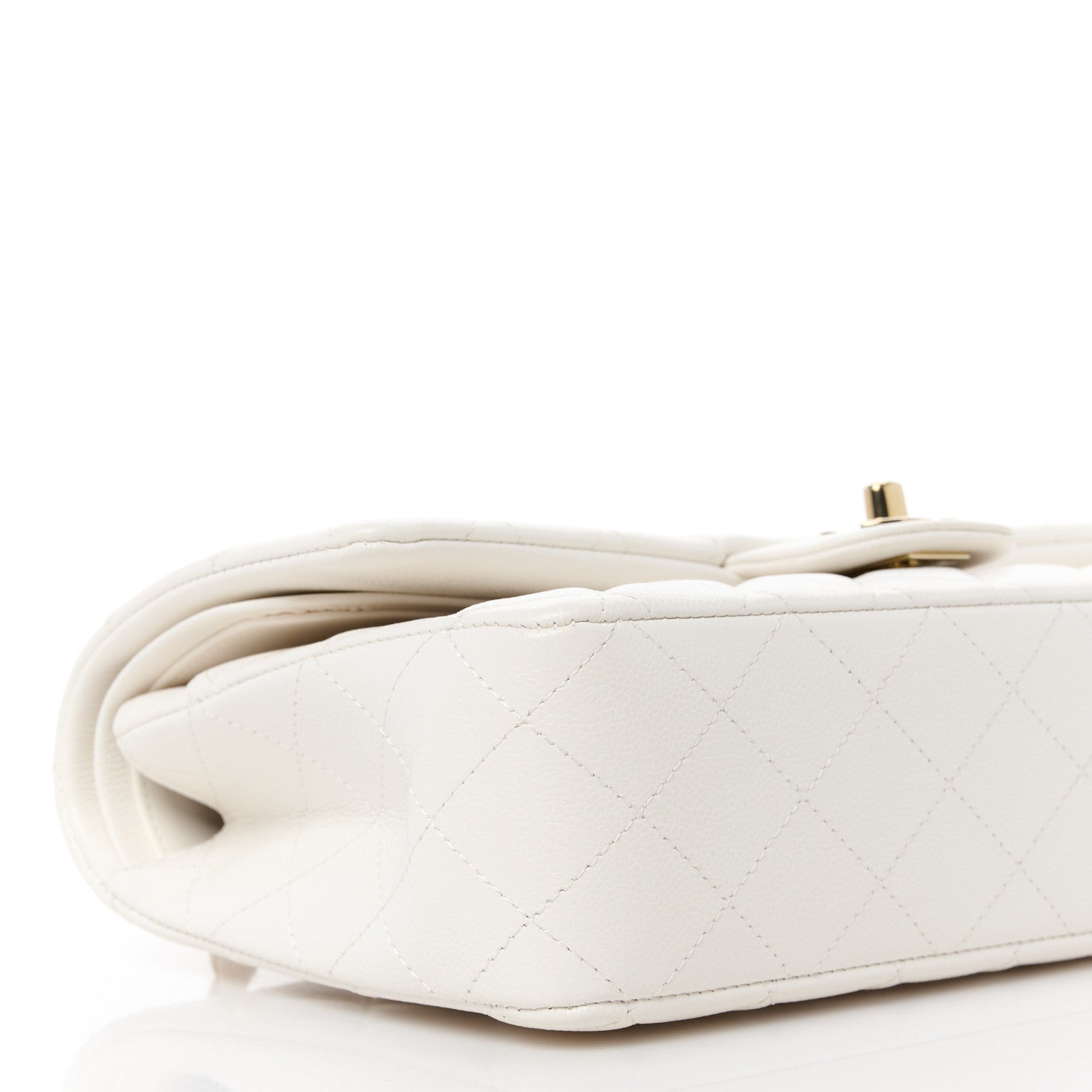 Chanel Caviar Quilted Medium Double Flap White 10 of 12