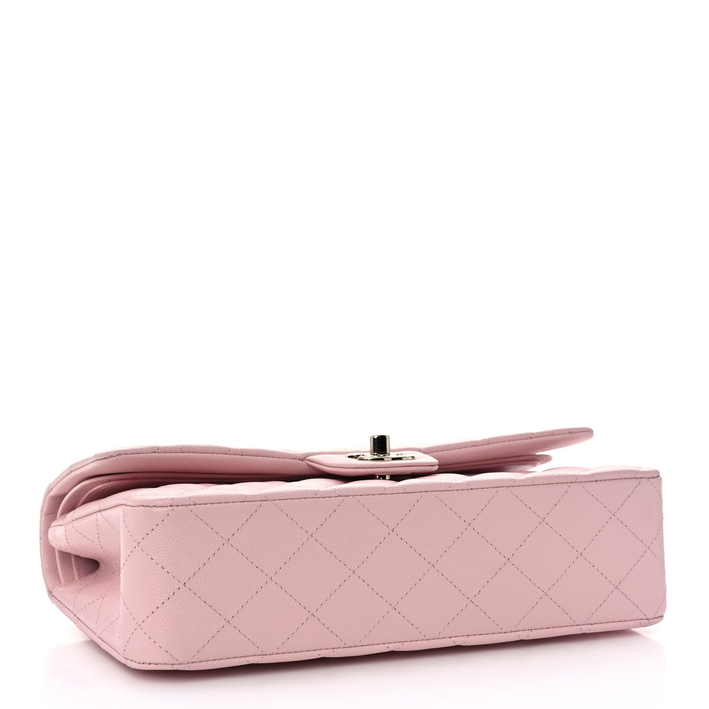 Caviar Quilted Medium Double Flap Light Pink