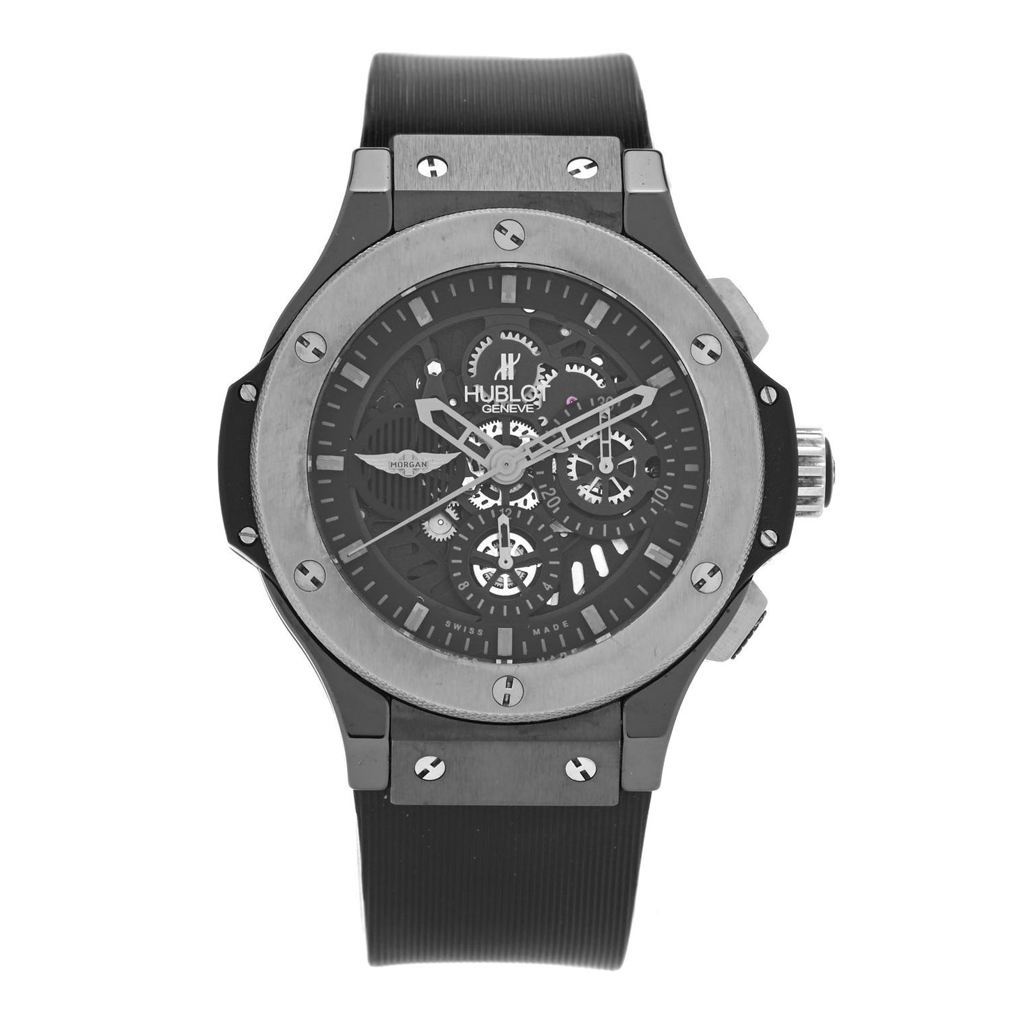 Tungsten Titamium Rubber 45mm Aero Bang Morgan Automatic Watch Black 310.CK.1140.RX.MOR08