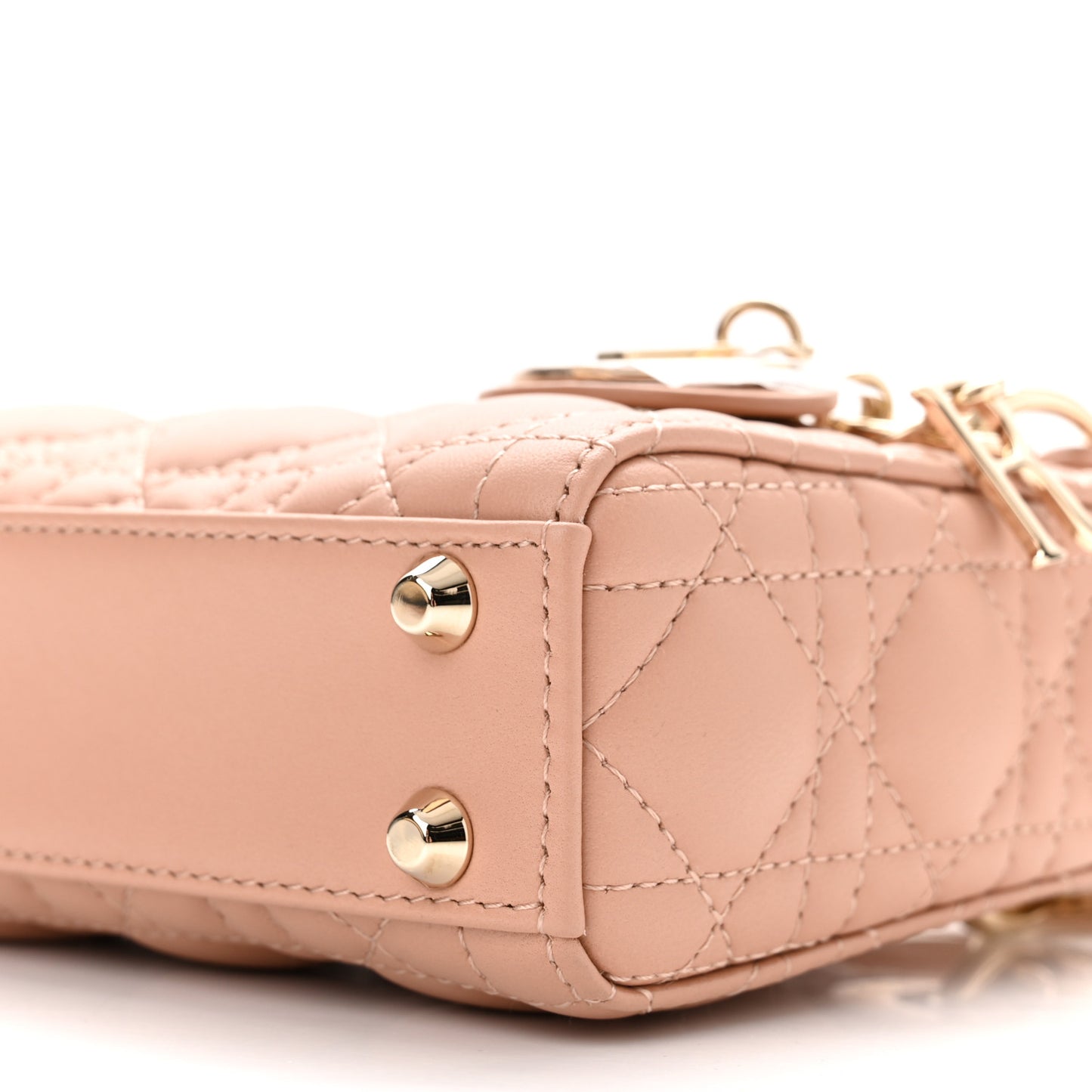 Lambskin Cannage Micro Lady Dior Rose Des Vents