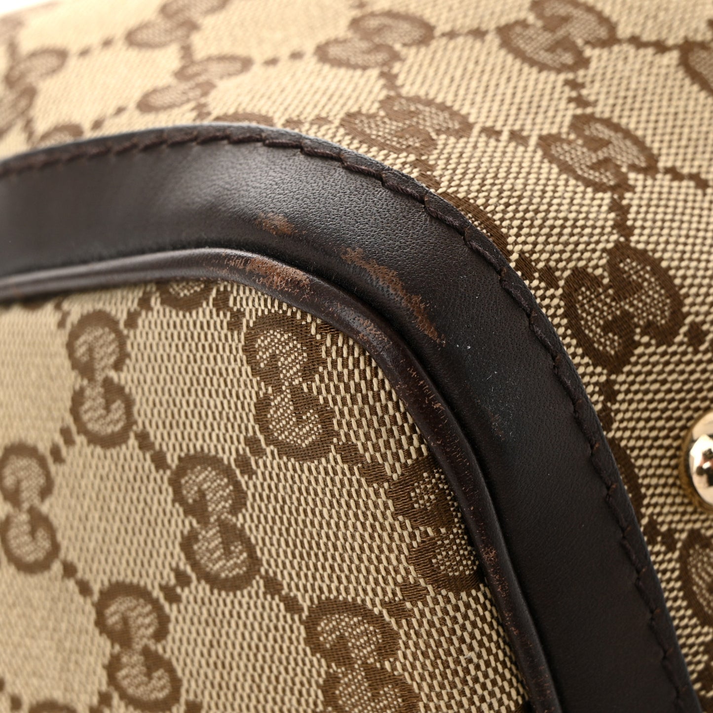 Monogram Selleria Calfskin Vintage Web Medium Boston Beige Ebony Cocoa