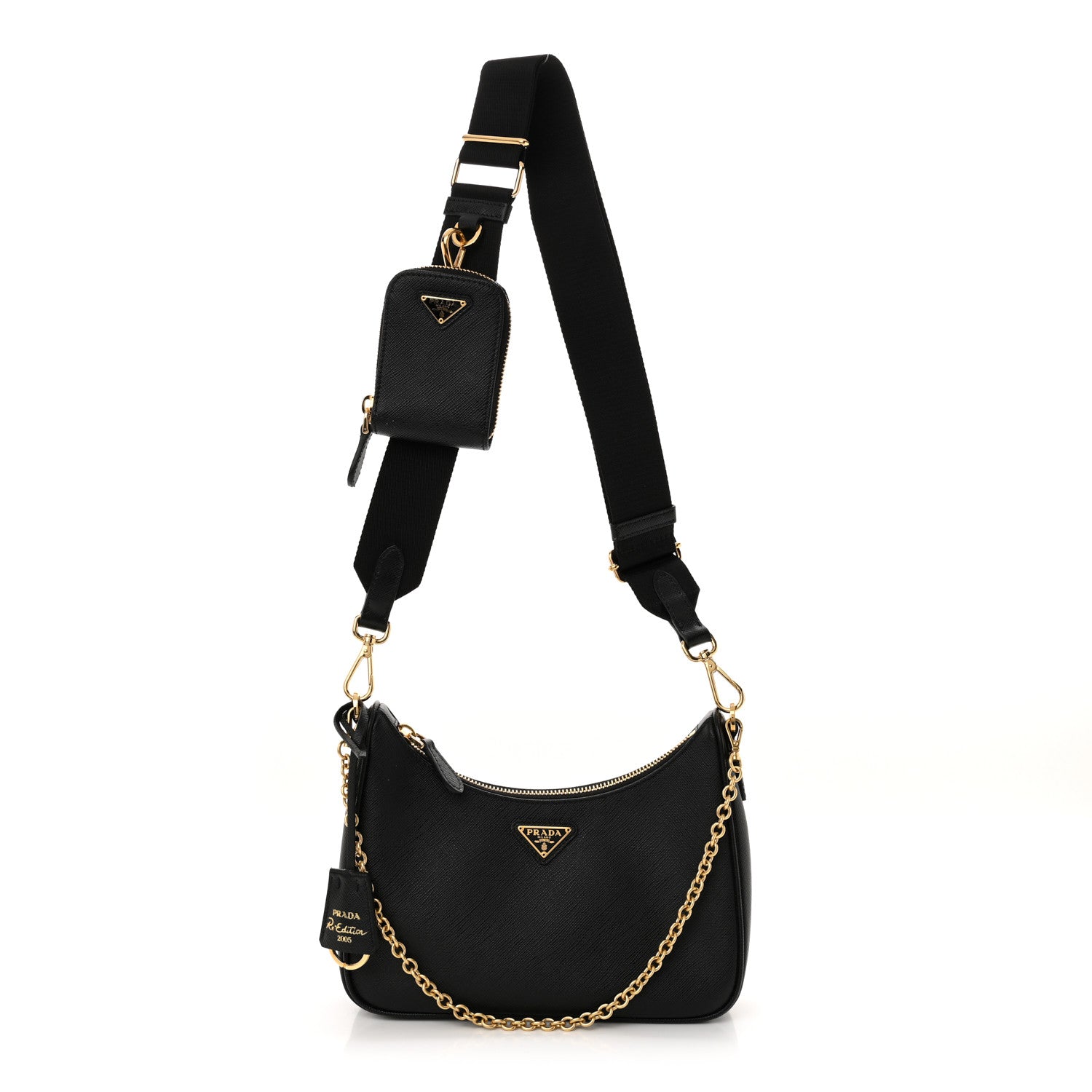 Prada Saffiano Lux Re-Edition 2005 Shoulder Bag Black 1 of 13