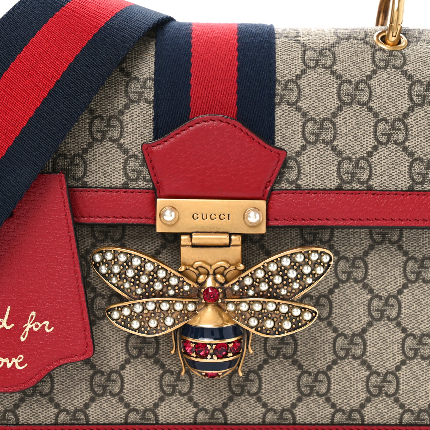 GG Supreme Monogram Small Queen Margaret Top Handle Bag Red
