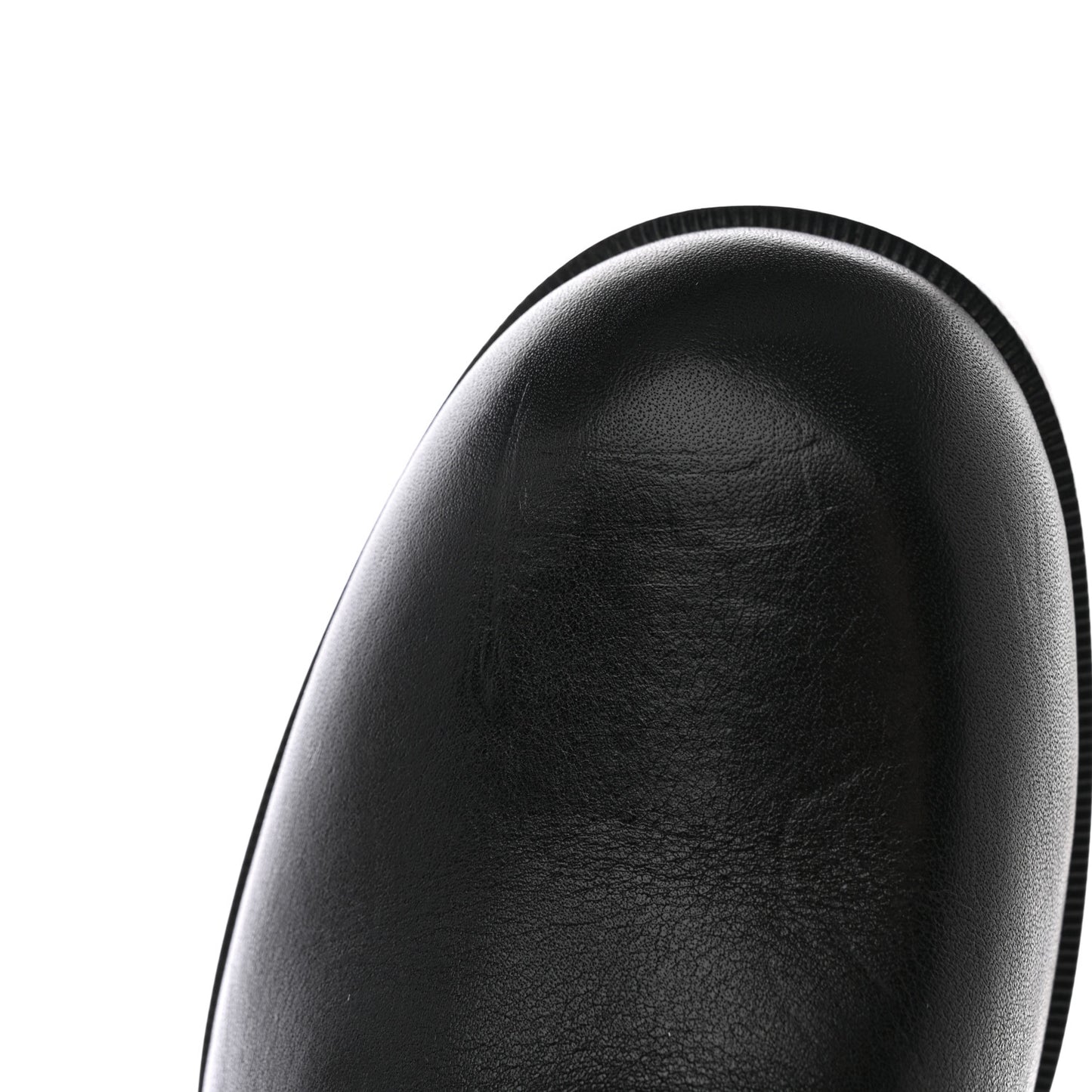 Calfskin CC Logo Mid Calf Boots Light Grey Black