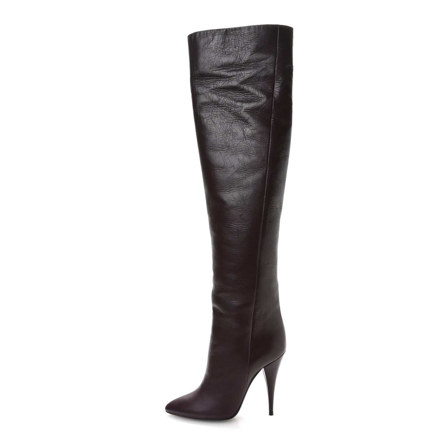 Saint Laurent Calfskin Kiki 110mm Over The Knee Boots 36.5 Dark