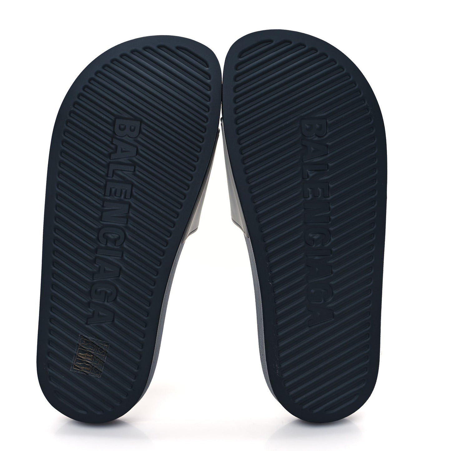 Rubber Womens Logo Pool Slide Sandals 37 Black Grey