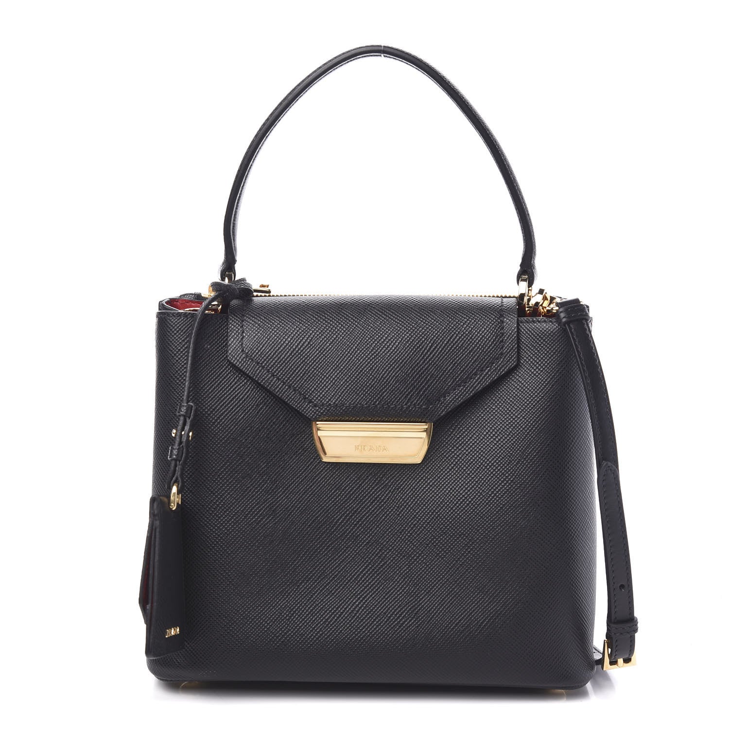 Prada Saffiano Small Ingrid Top Handle Bag Black 1 of 8