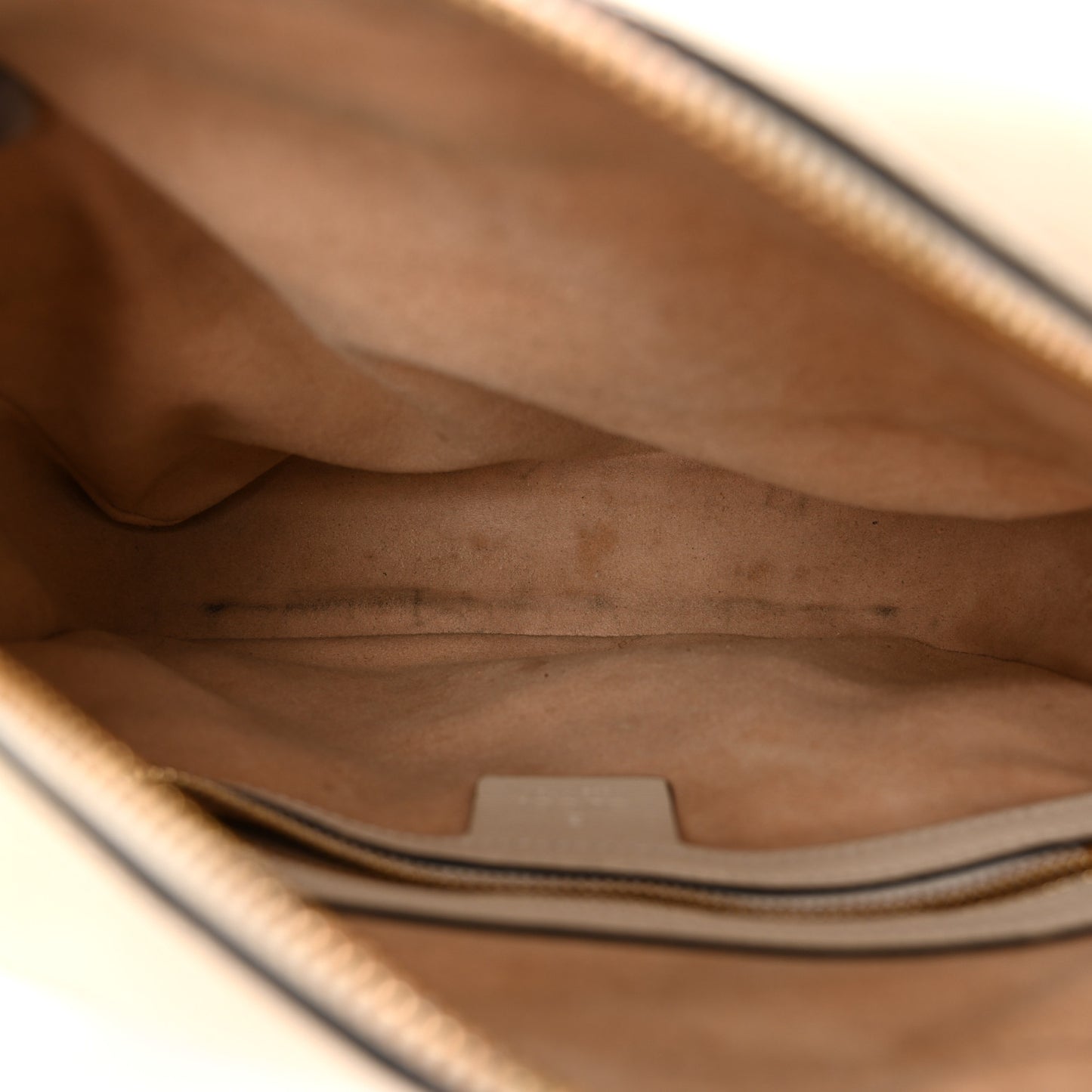 GG Supreme Monogram Small Horsebit 1955 Shoulder Bag Beige Mystic White
