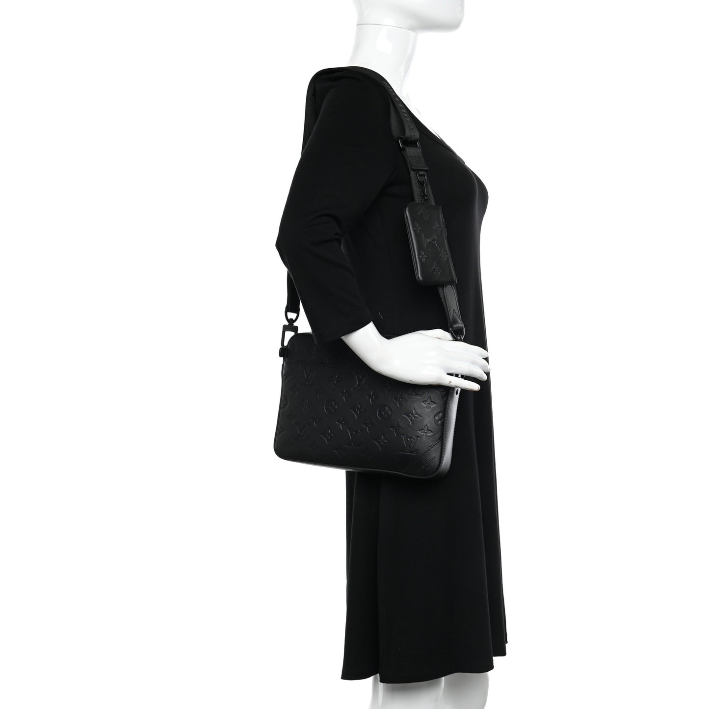 Calfskin Monogram Shadow Duo Messenger Black