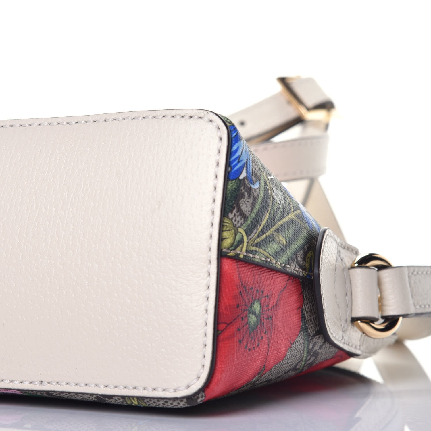 Gucci GG Supreme Monogram Flora Web GG Small Ophidia Dome Shoulder Bag White 9 of 11