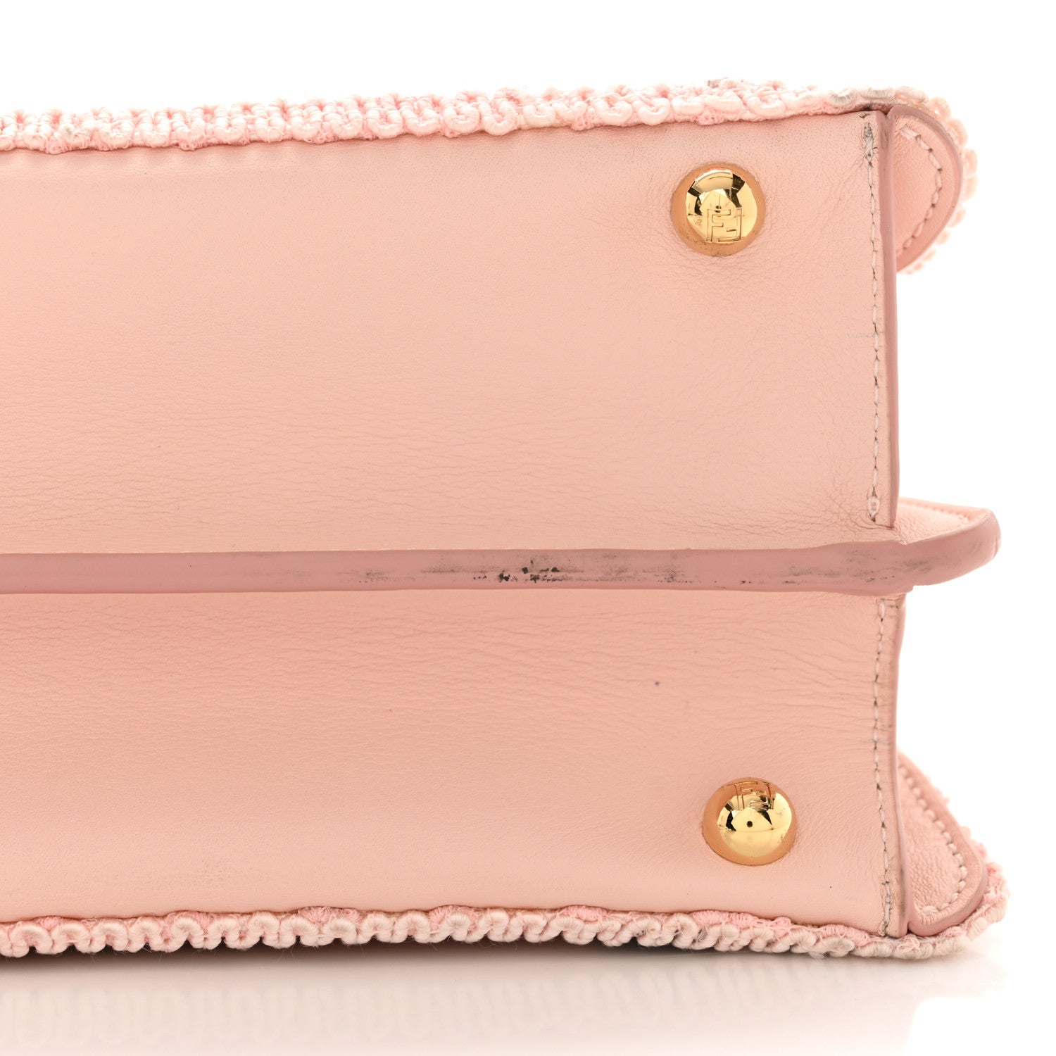 Fendi Calfskin Lace Medium Peekaboo I SEE U Satchel Pink Multicolor 12 of 13