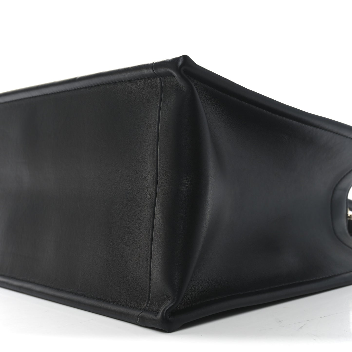 Calfskin Macro Cannage Medium Book Tote Black