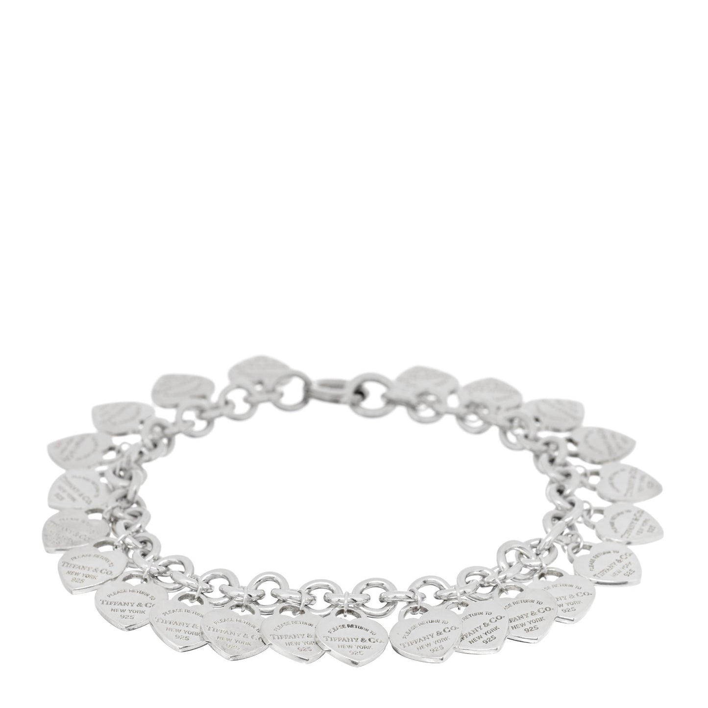 Sterling Silver Mini Return to Tiffany Multi Heart Tag Charm Bracelet