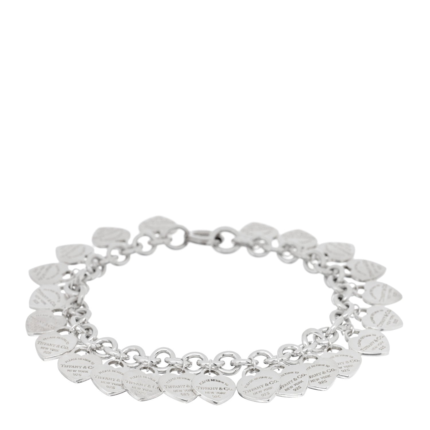 Tiffany Sterling Silver Mini Return to Tiffany Multi Heart Tag Charm Bracelet 1 of 3