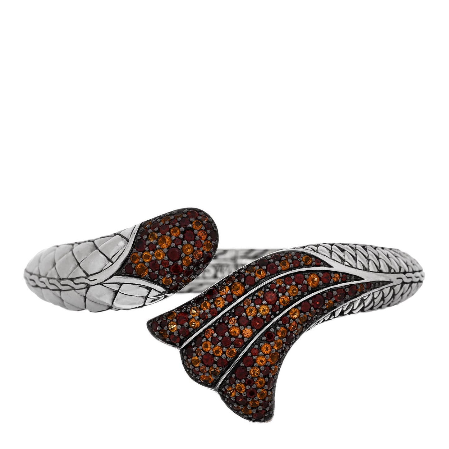 Sterling Silver Garnet Citrine Koi Kick Cuff Bracelet