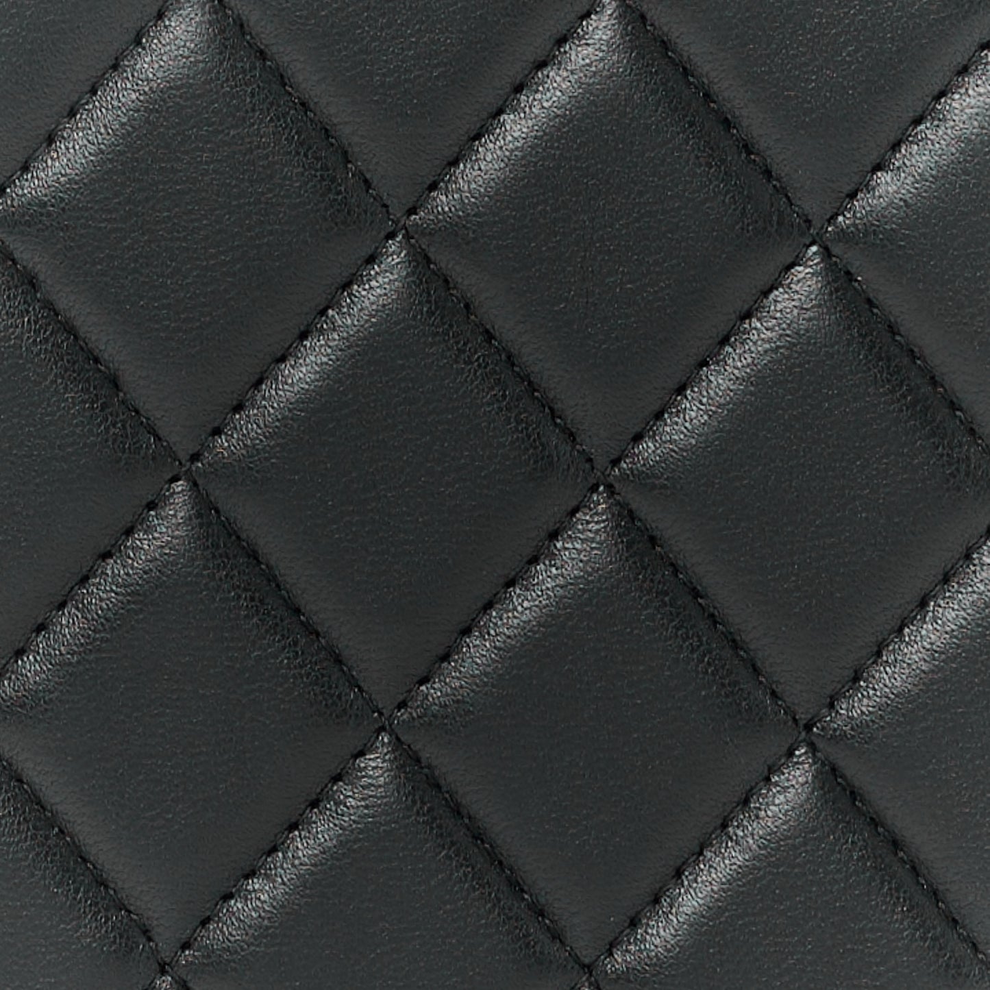 Lambskin Quilted Book Wallet On Chain WOC Black
