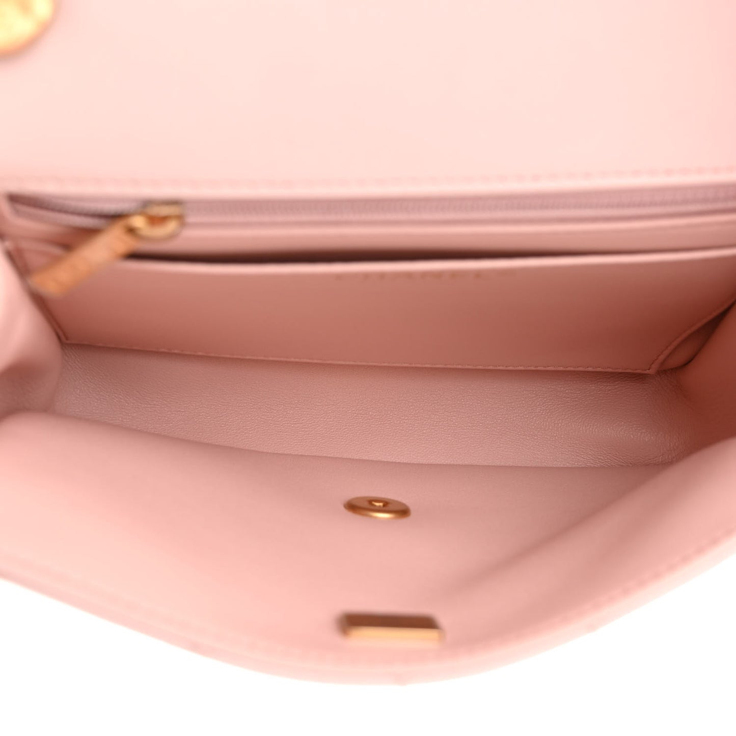 Calfskin Quilted Chain On Chain Flap Light Pink