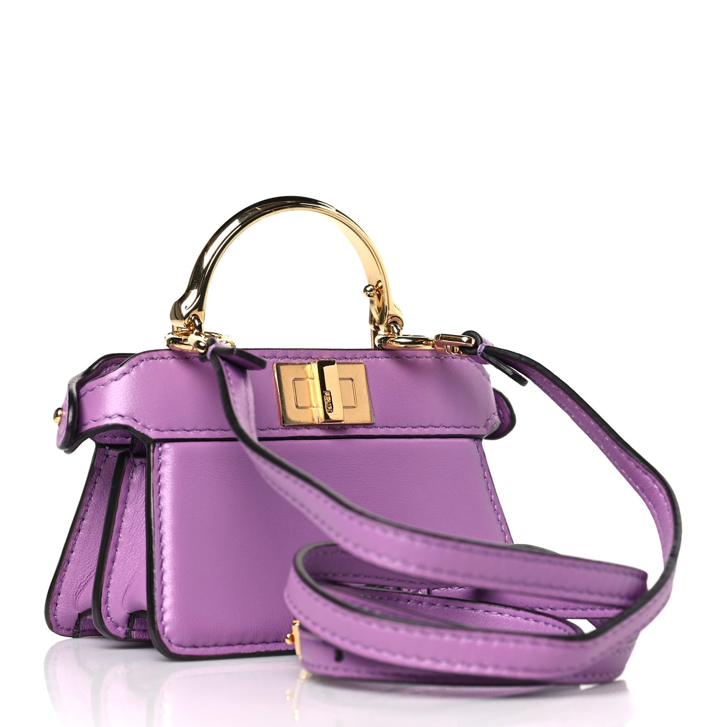 Shiny Nappa Nano Peekaboo Maxi Handle Satchel Agapanto