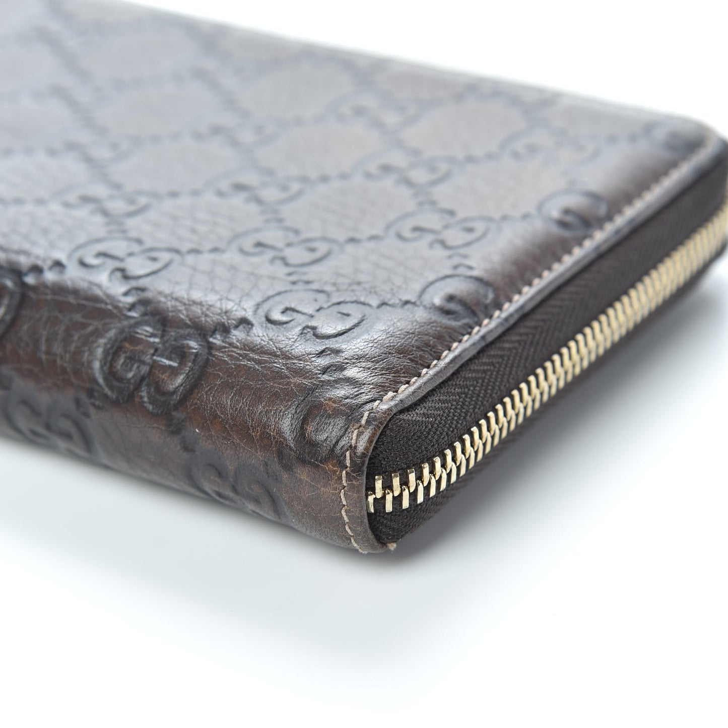 Guccissima Bamboo Tassel Zip Around Wallet Brown