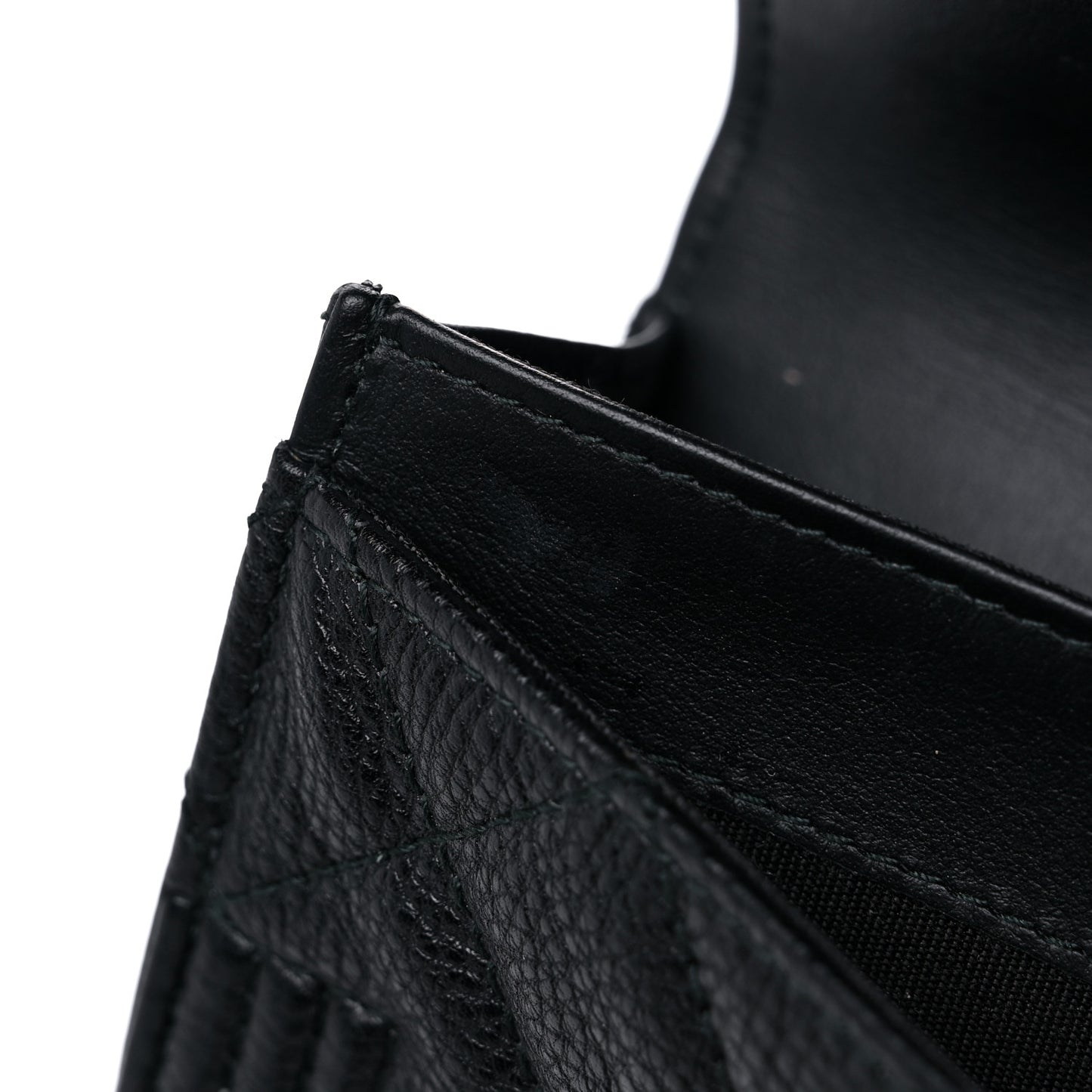Caviar Quilted Boy Flap Card Holder Black